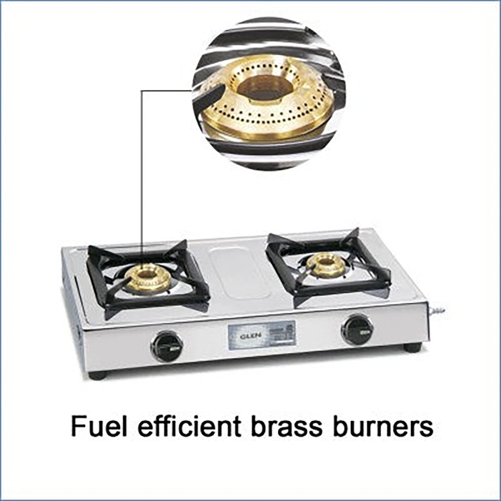 Glen 1020 SS BB 2 Burner Manual Gas Stove (Straight Nozzle, Silver)_6