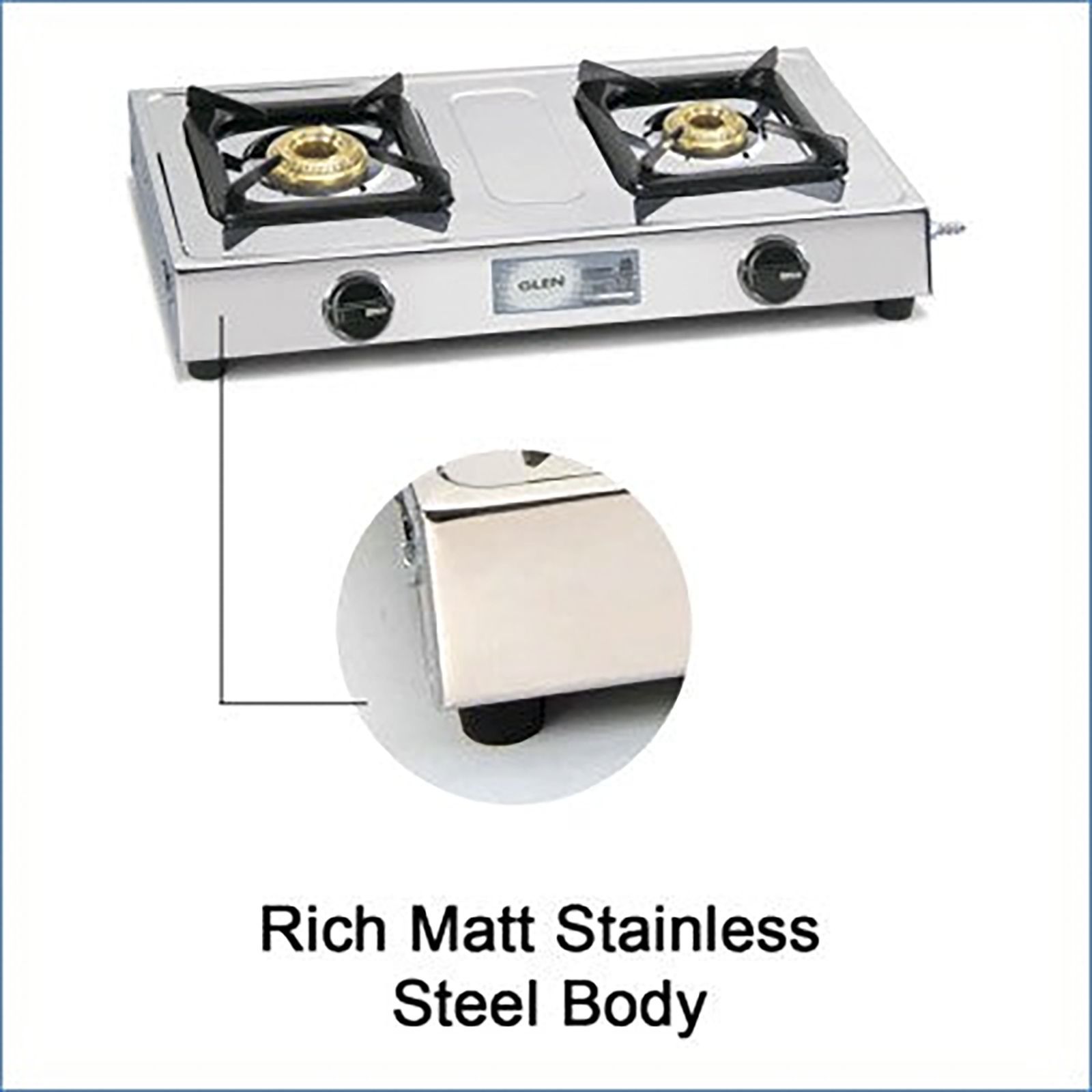 Glen 1020 SS BB 2 Burner Manual Gas Stove (Straight Nozzle, Silver)_7