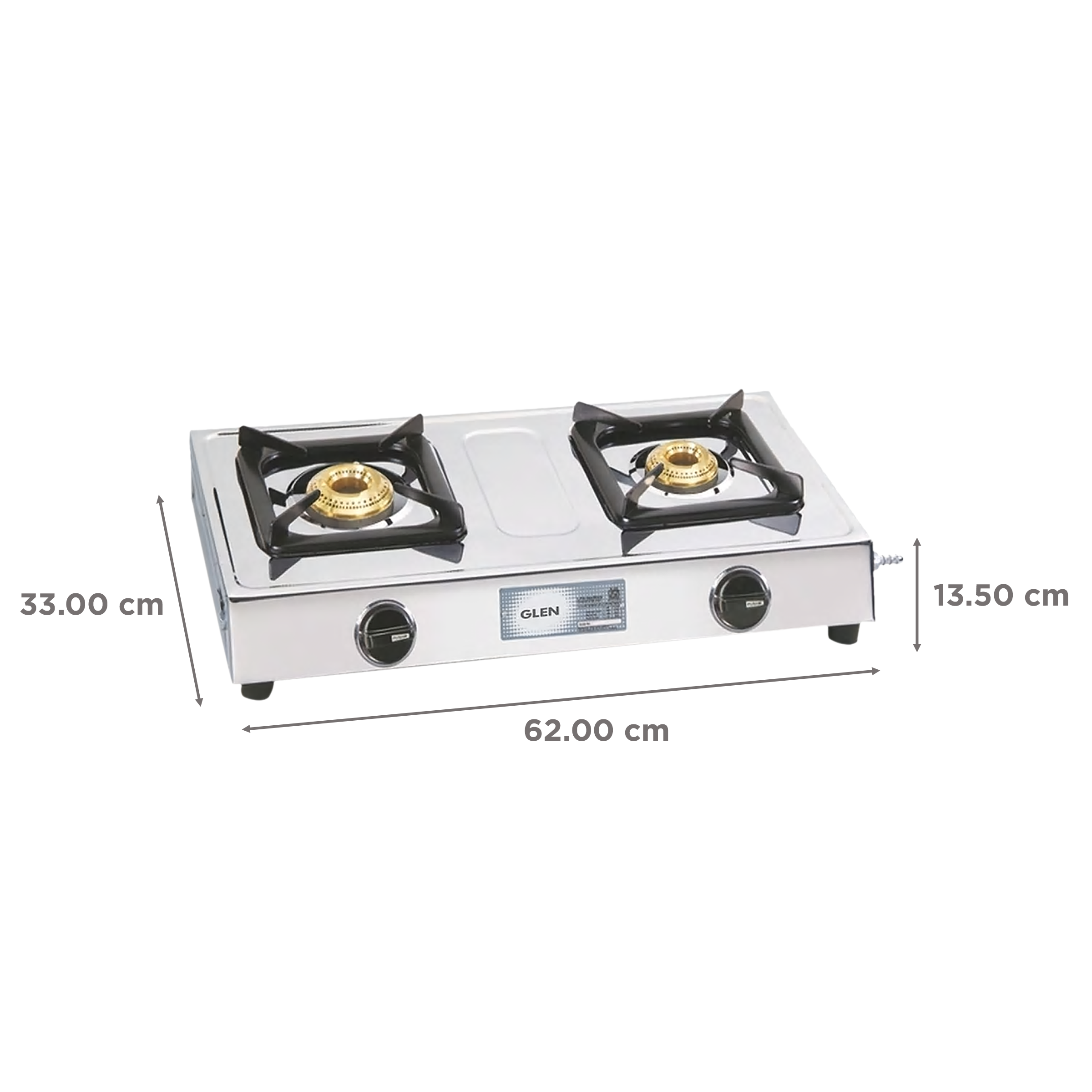 Glen 1020 SS BB 2 Burner Manual Gas Stove (Straight Nozzle, Silver)_2