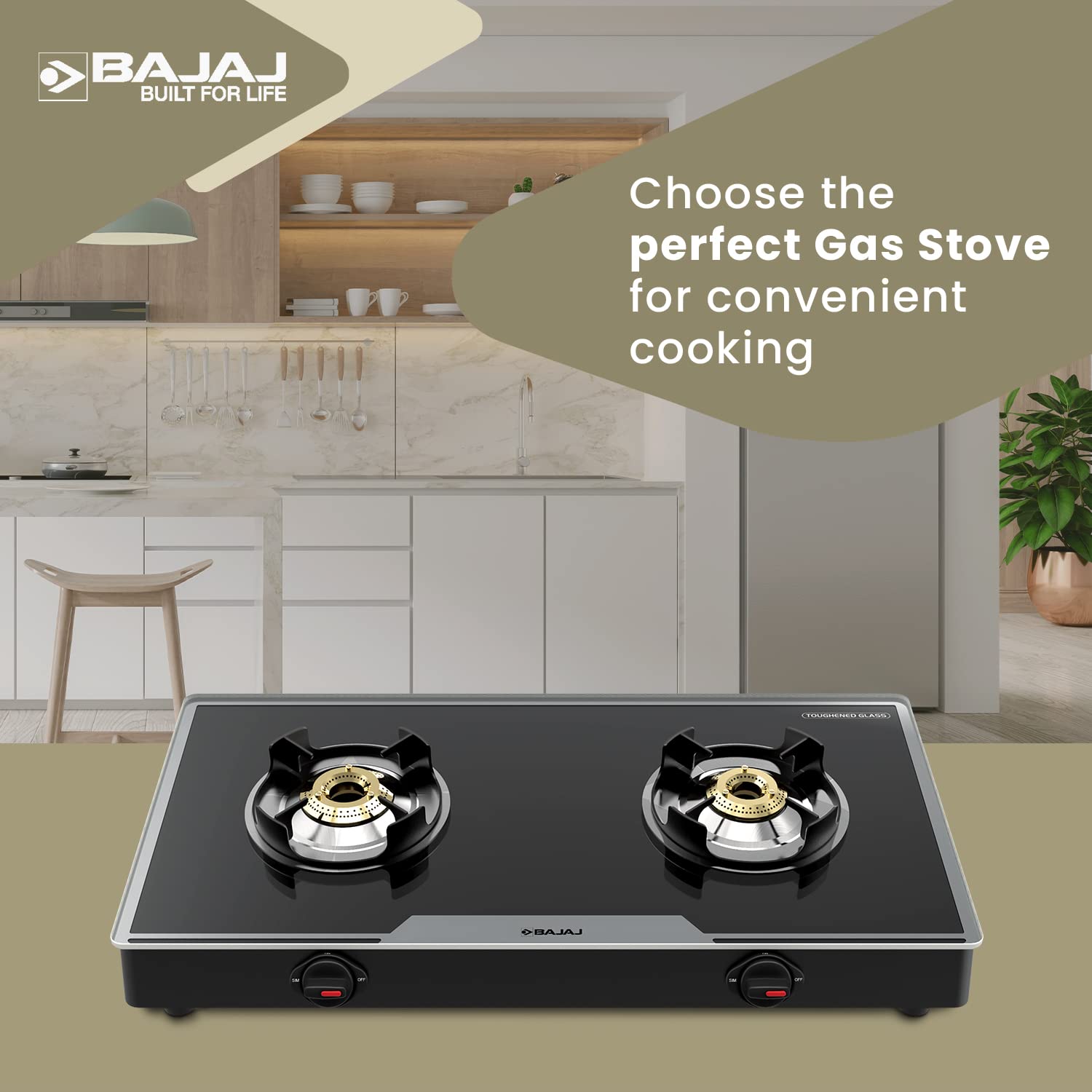 Bajaj 2BRGP7 Toughened Glass Top 2 Burner Manual Gas Stove (ISI Certified, Black)_7