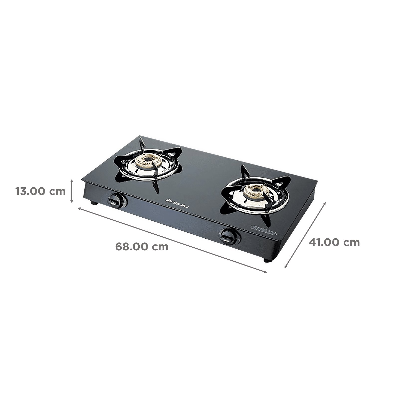 Bajaj 2BRGP7 Toughened Glass Top 2 Burner Manual Gas Stove (ISI Certified, Black)_2