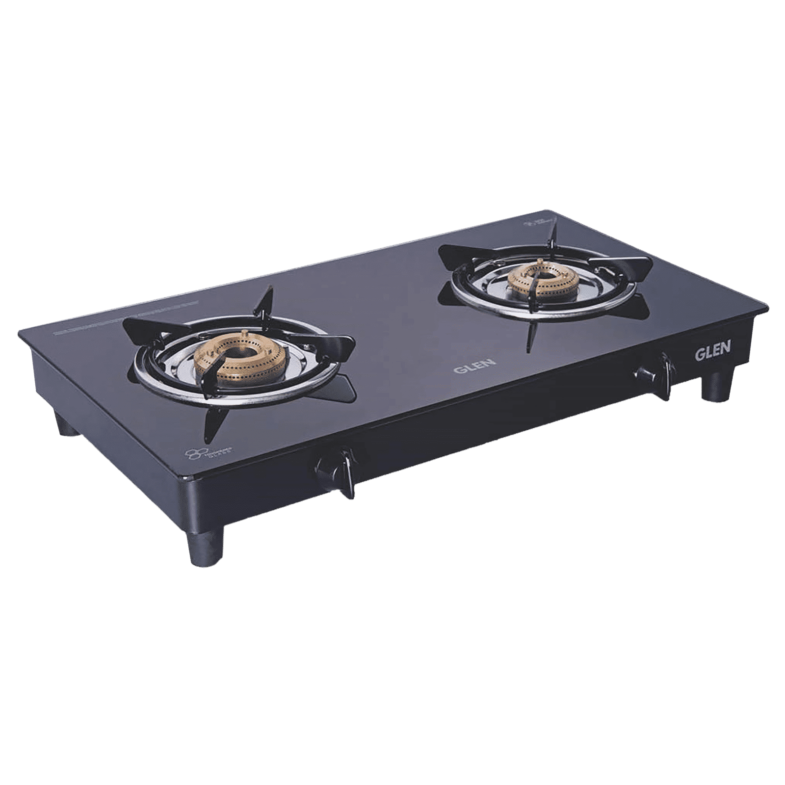 Glen 1020 GT XL BB BL Toughened Glass Top 2 Burner Manual Gas Stove (Scratch & Stain Resistant, Black)_1