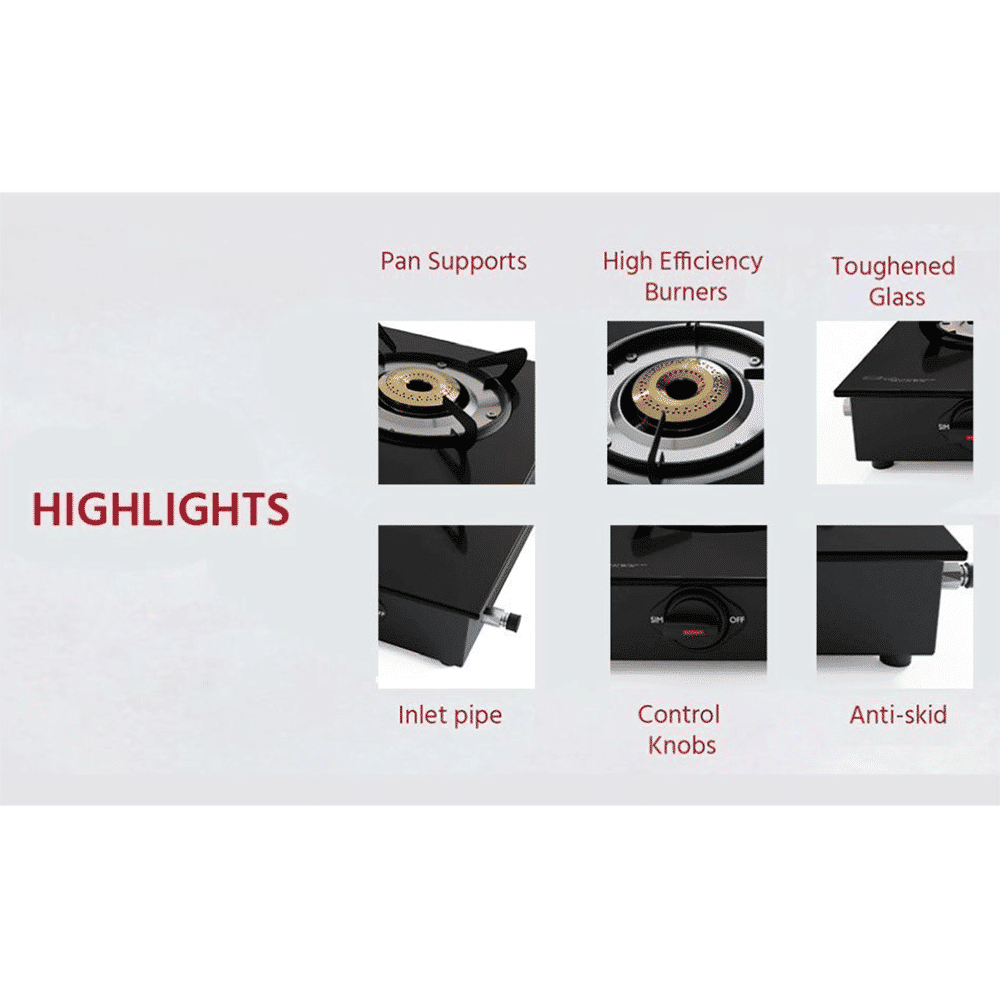 Lifelong LLGS10 Toughened Glass Top 2 Burner Manual Gas Stove (Anti-Skid Feet, Black) Lifelong LLGS10 Toughened Glass Top 2 Burner Manual Gas Stove (Anti-Skid Feet, Black)_10