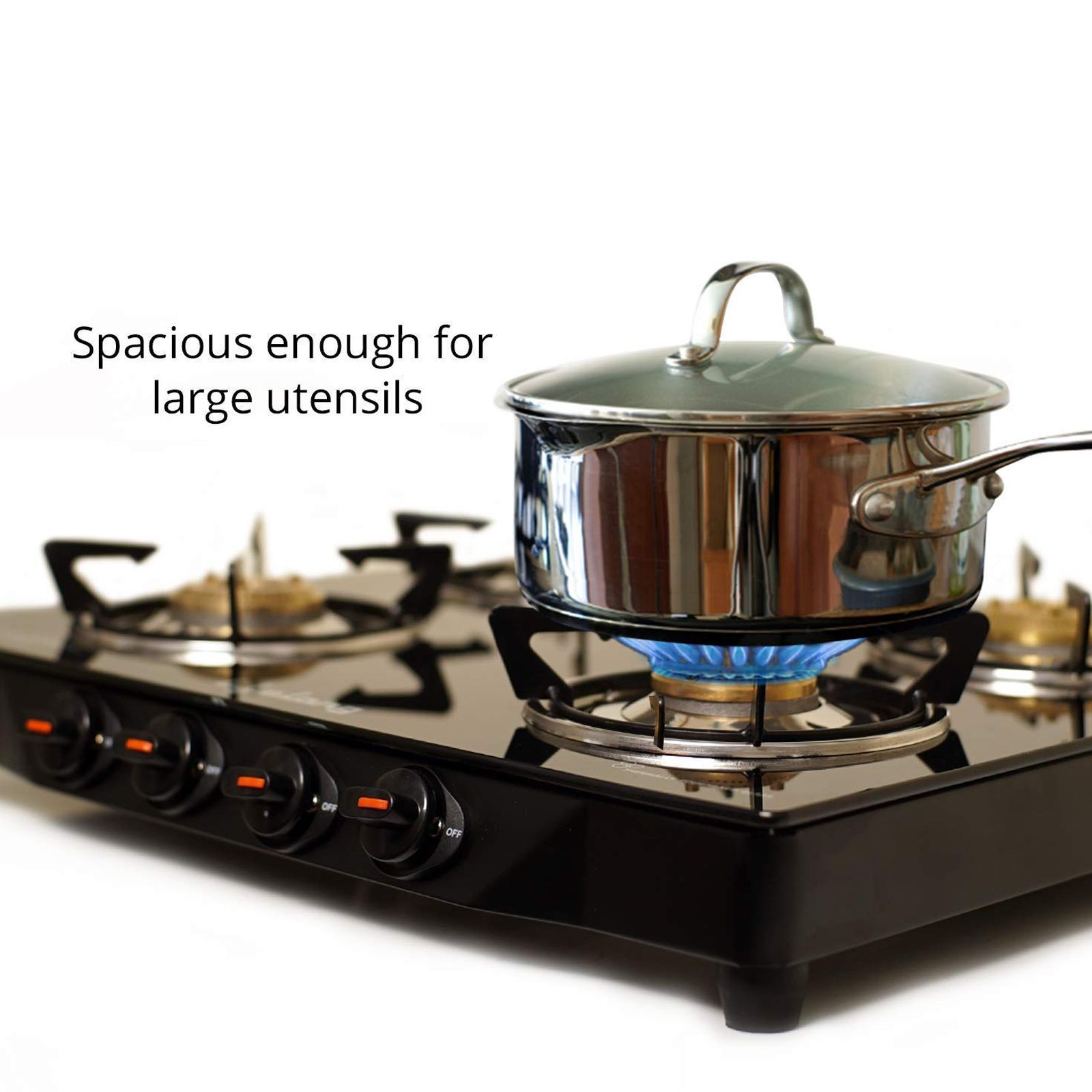 Lifelong LLGS27 Toughened Glass Top 4 Burner Manual Gas Stove (Nylon Knobs, Black)_11