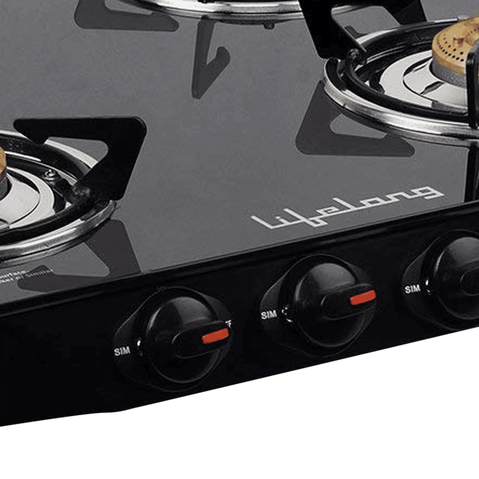Lifelong LLGS27 Toughened Glass Top 4 Burner Manual Gas Stove (Nylon Knobs, Black)_4