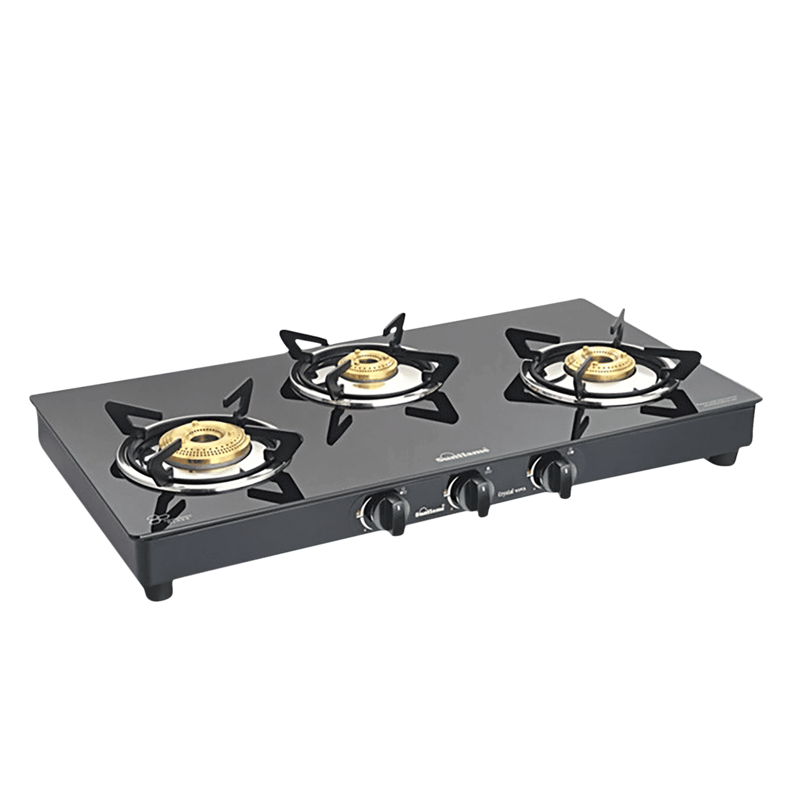 Sunflame PRIME 3B BK AI Toughened Glass Top 3 Burner Automatic Gas Stove (Sturdy Pan Support, Black)_1