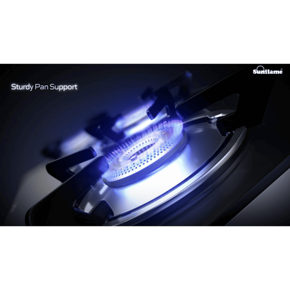 Sunflame PRIME 3B BK AI Toughened Glass Top 3 Burner Automatic Gas Stove (Sturdy Pan Support, Black)_6
