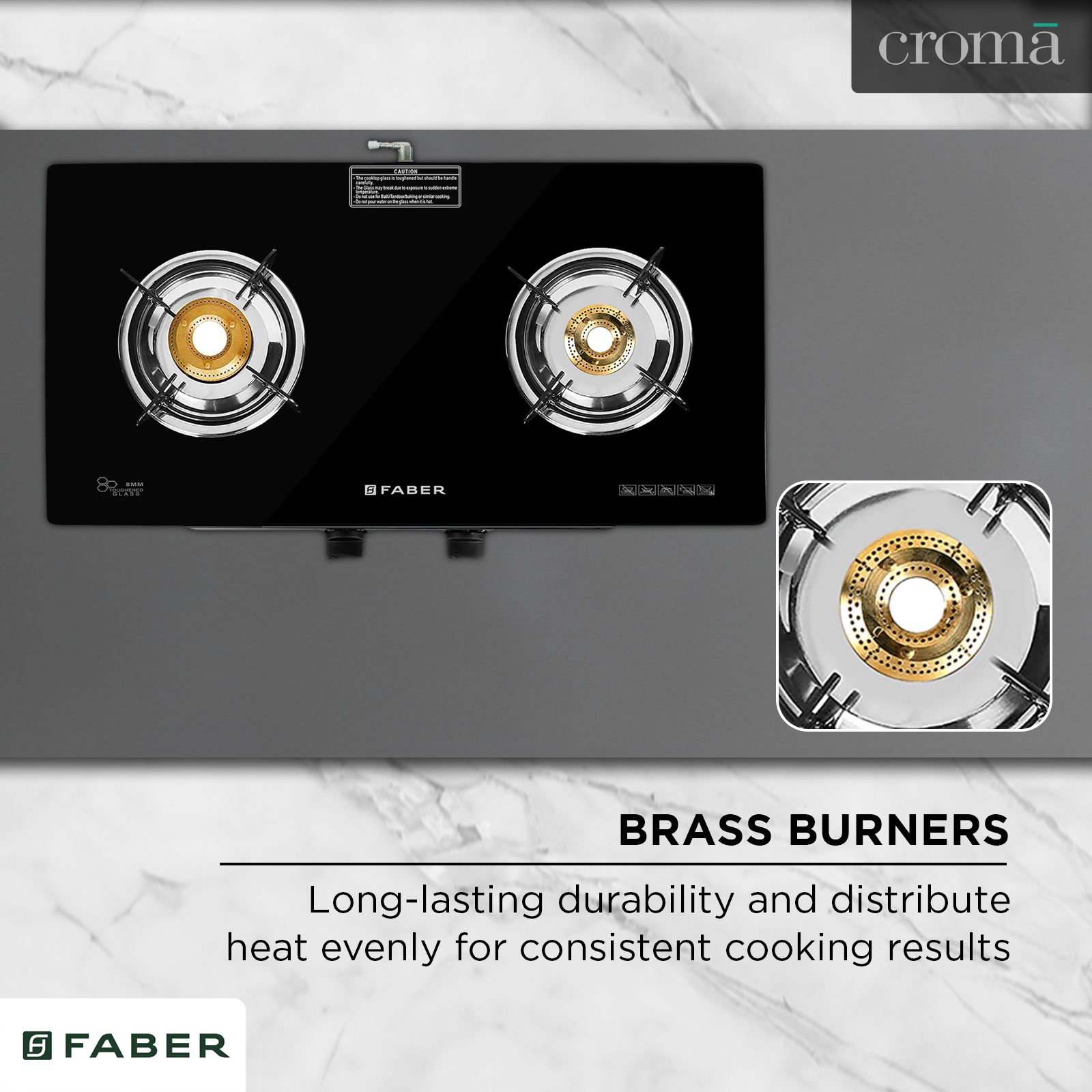 Faber JUMBO 2BB BK Toughened Glass Top 2 Burner Manual Gas Stove (Corrosion Resistance, Black)_11