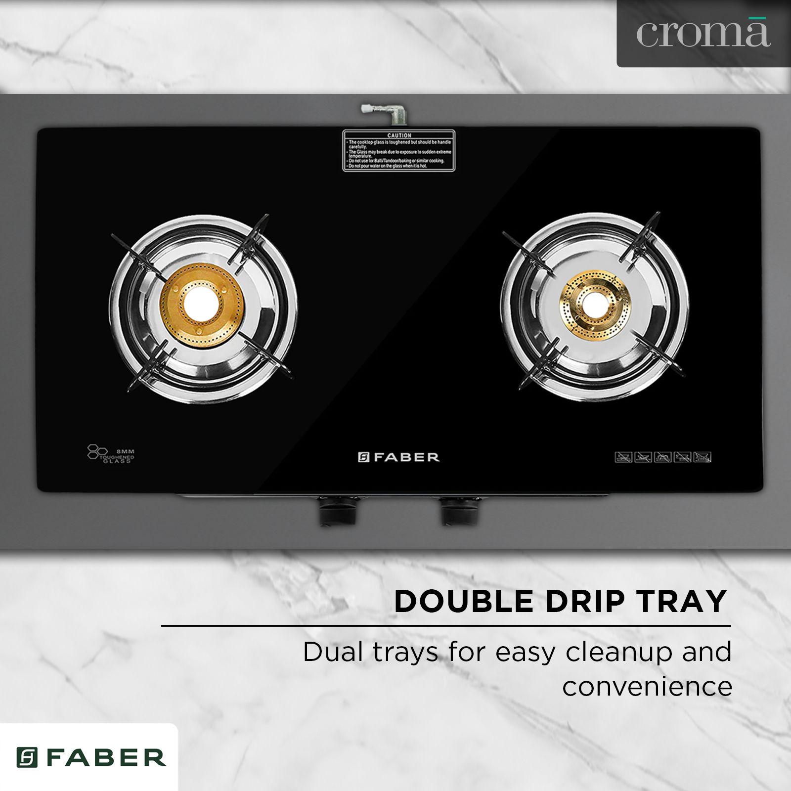 Faber JUMBO 2BB BK Toughened Glass Top 2 Burner Manual Gas Stove (Corrosion Resistance, Black)_15