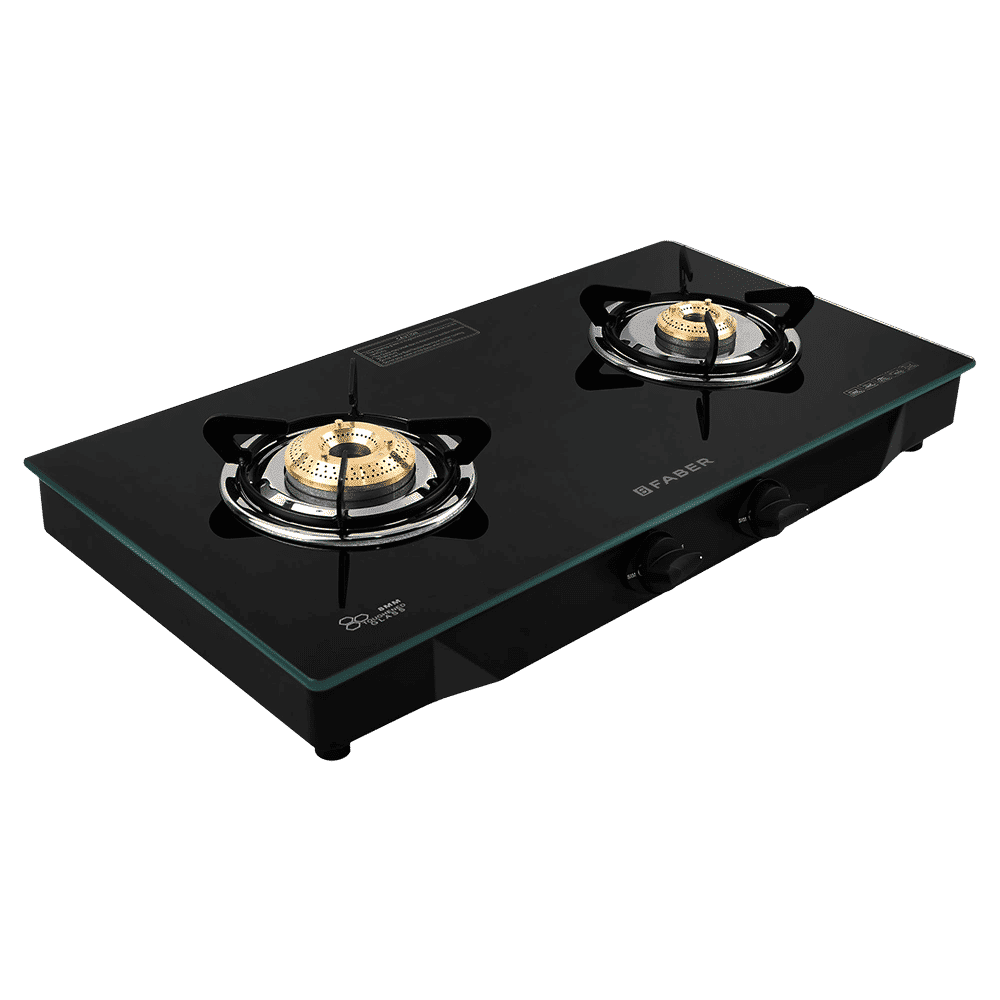 Faber JUMBO 2BB BK Toughened Glass Top 2 Burner Manual Gas Stove (Corrosion Resistance, Black)_7