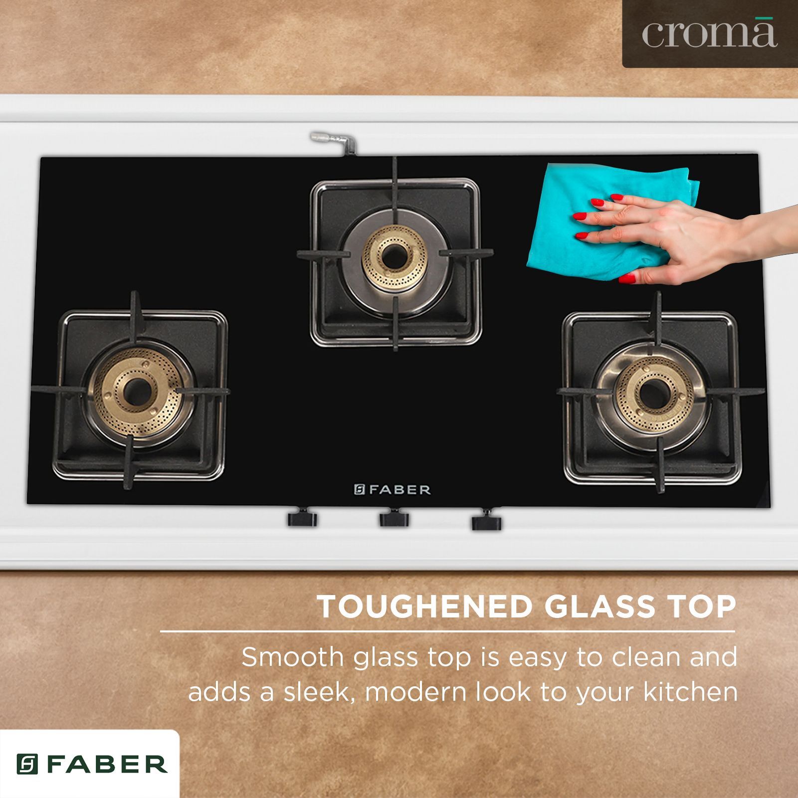 Faber Remo 3BB BK Toughened Glass Top 3 Burner Manual Gas Stove (Premium Quality Knob, Black)_10