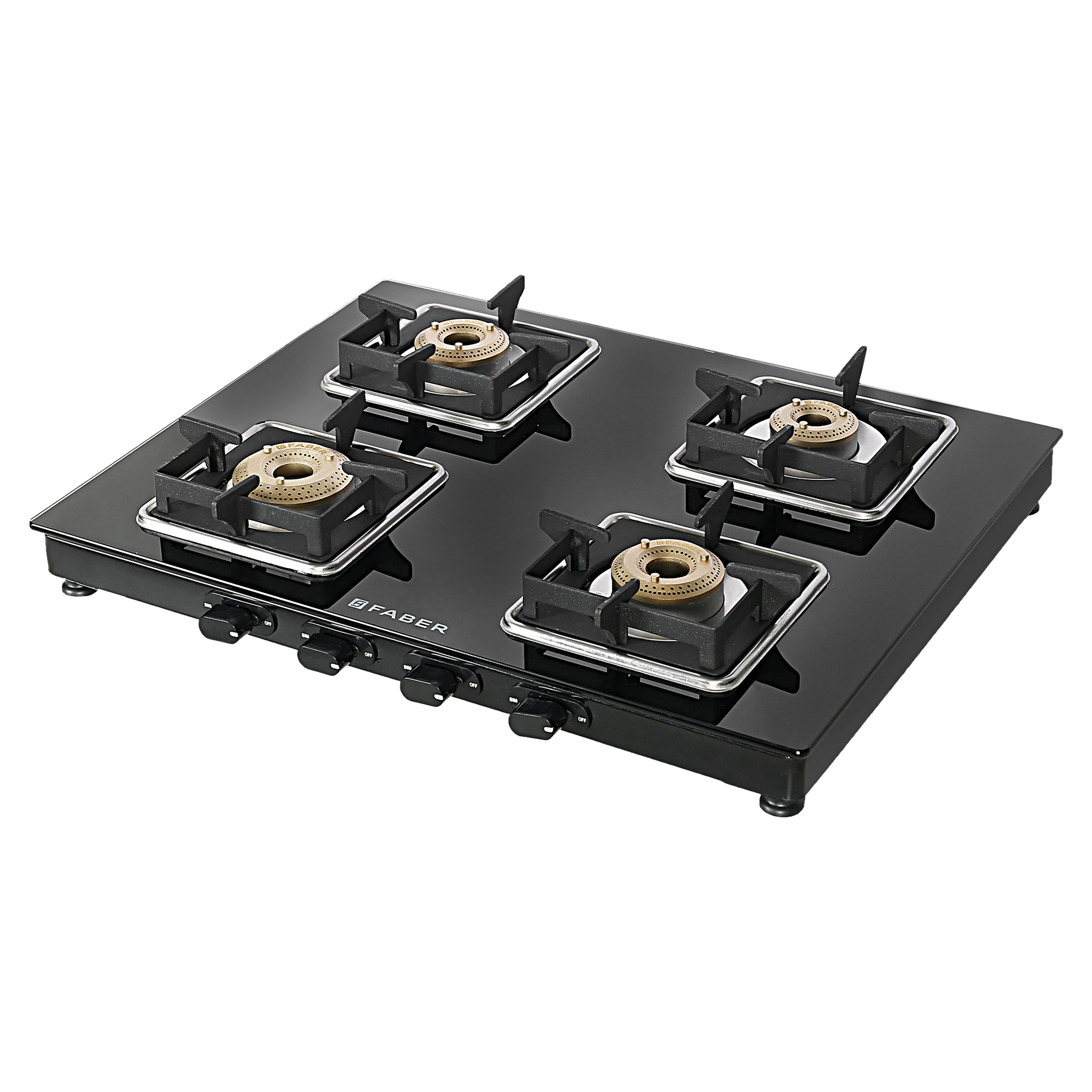 Faber Remo 4BB BK Toughened Glass Top 4 Burner Manual Gas Stove (Shatter Proof, Black)_6