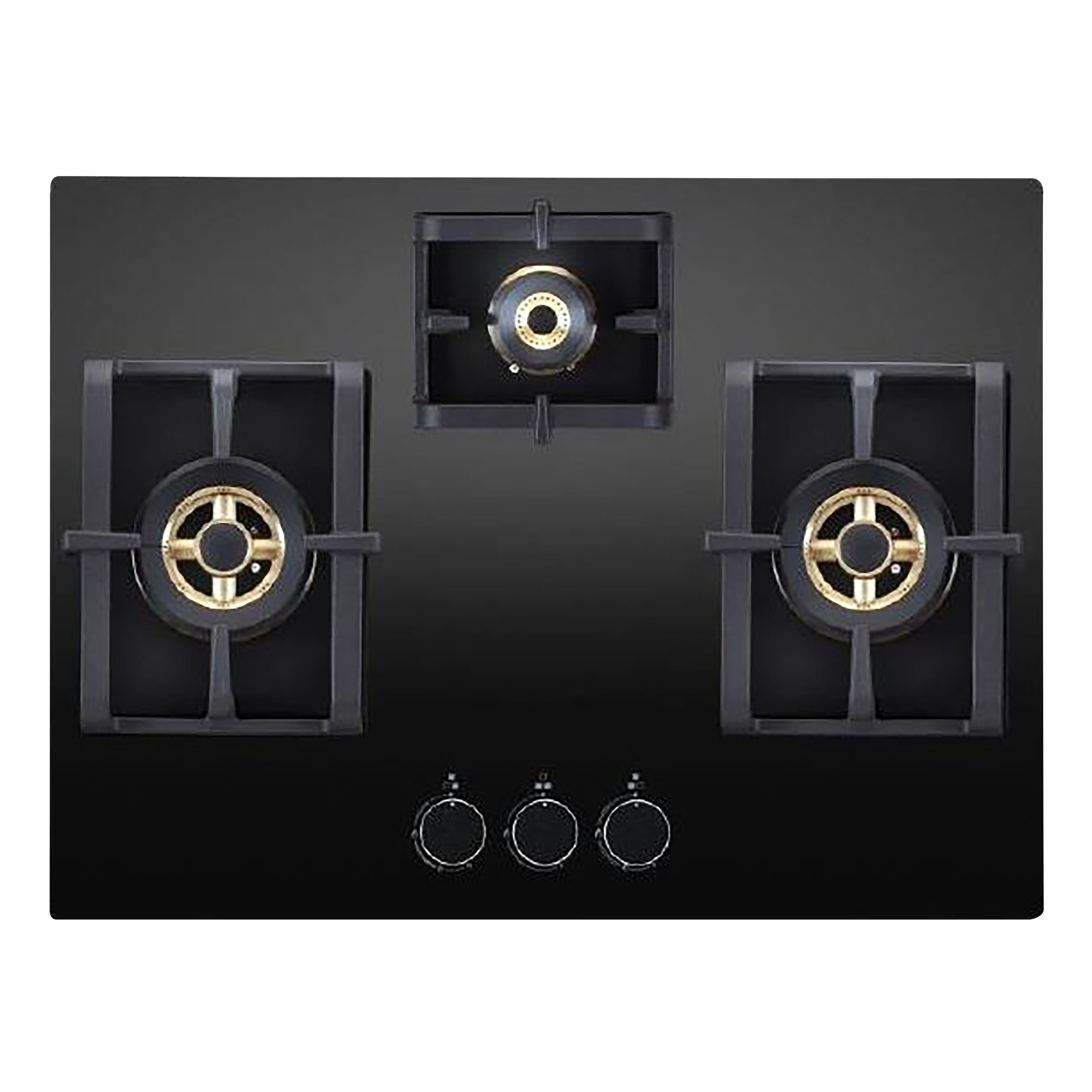 Elica PRO FB MFC 3B 70 DX Glass Top 3 Burner Automatic Electric Hob (Cast Iron Grid, Black)_1