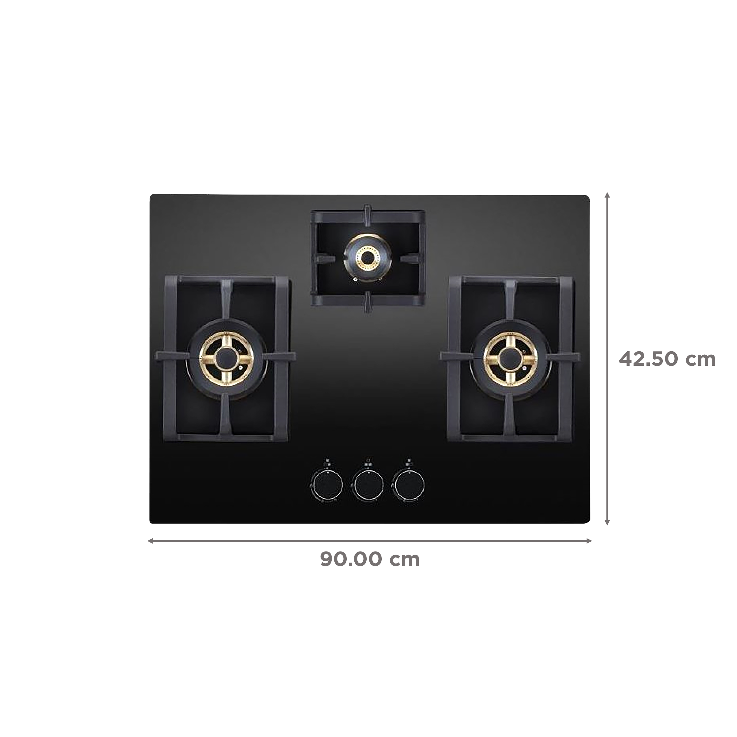 Elica PRO FB MFC 3B 70 DX Glass Top 3 Burner Automatic Electric Hob (Cast Iron Grid, Black)_2