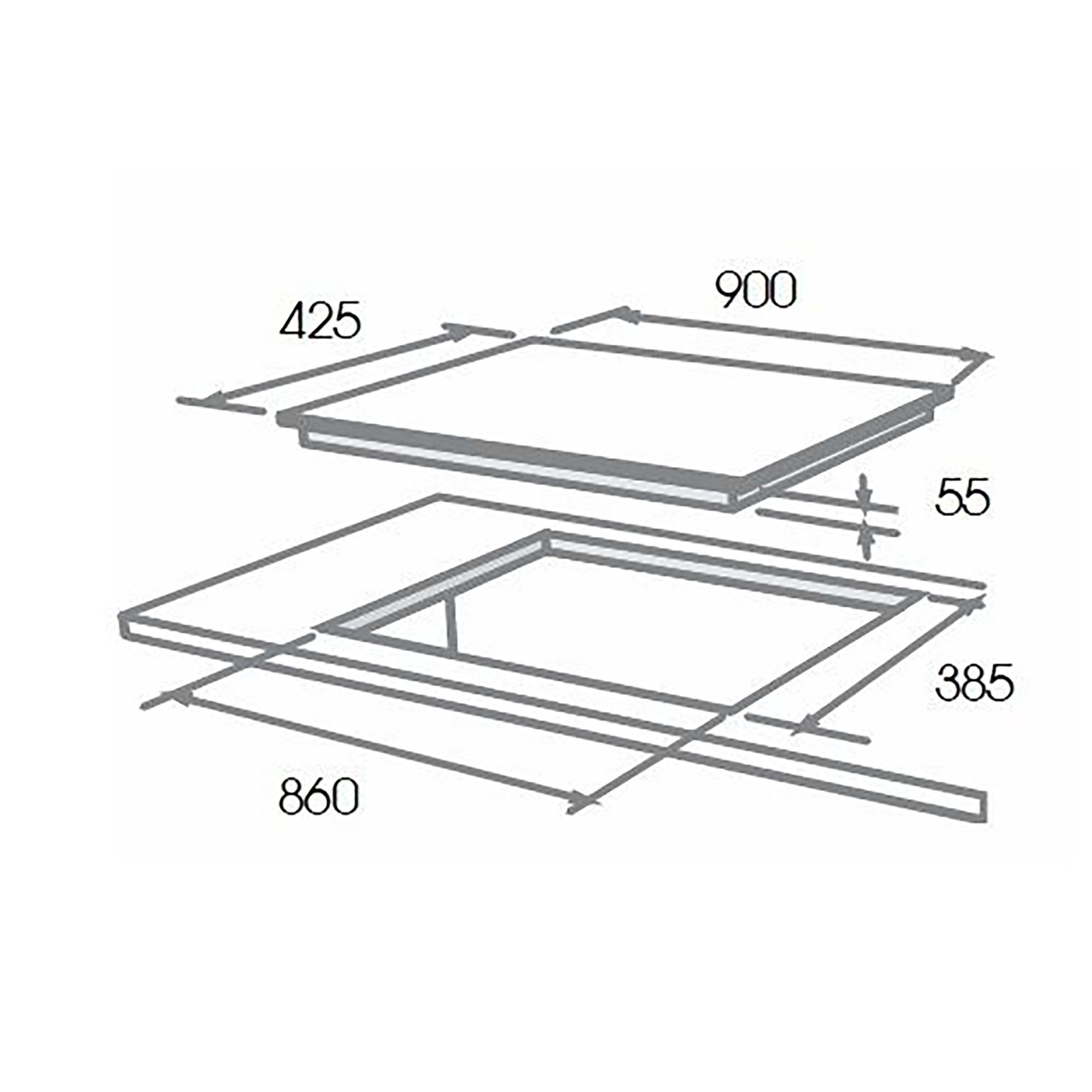 Elica PRO FB MFC 3B 70 DX Glass Top 3 Burner Automatic Electric Hob (Cast Iron Grid, Black)_5