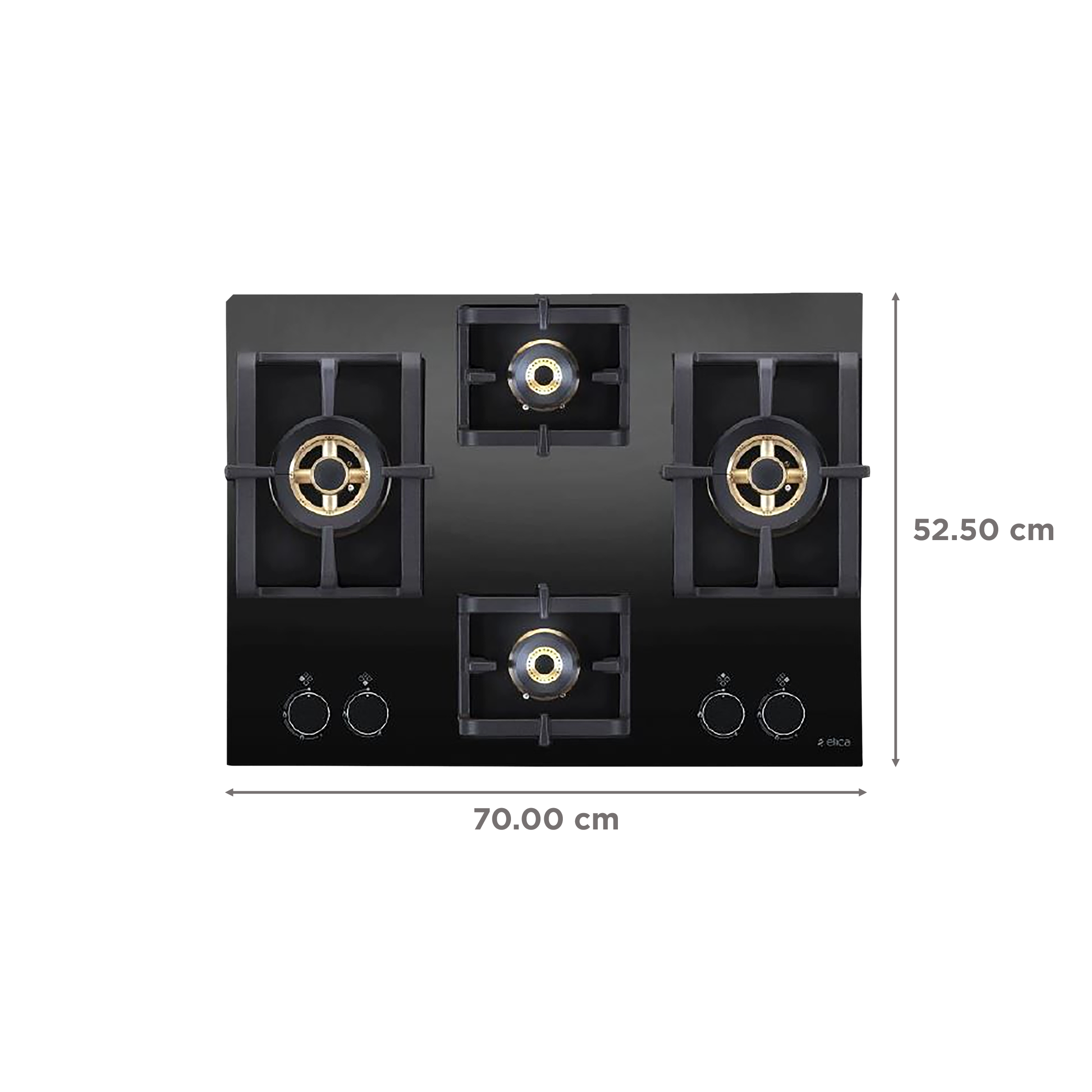 Elica PRO FB MFC 4B 70 DX Glass Top 4 Burner Automatic Electric Hob (Cast Iron Grid, Black)_2