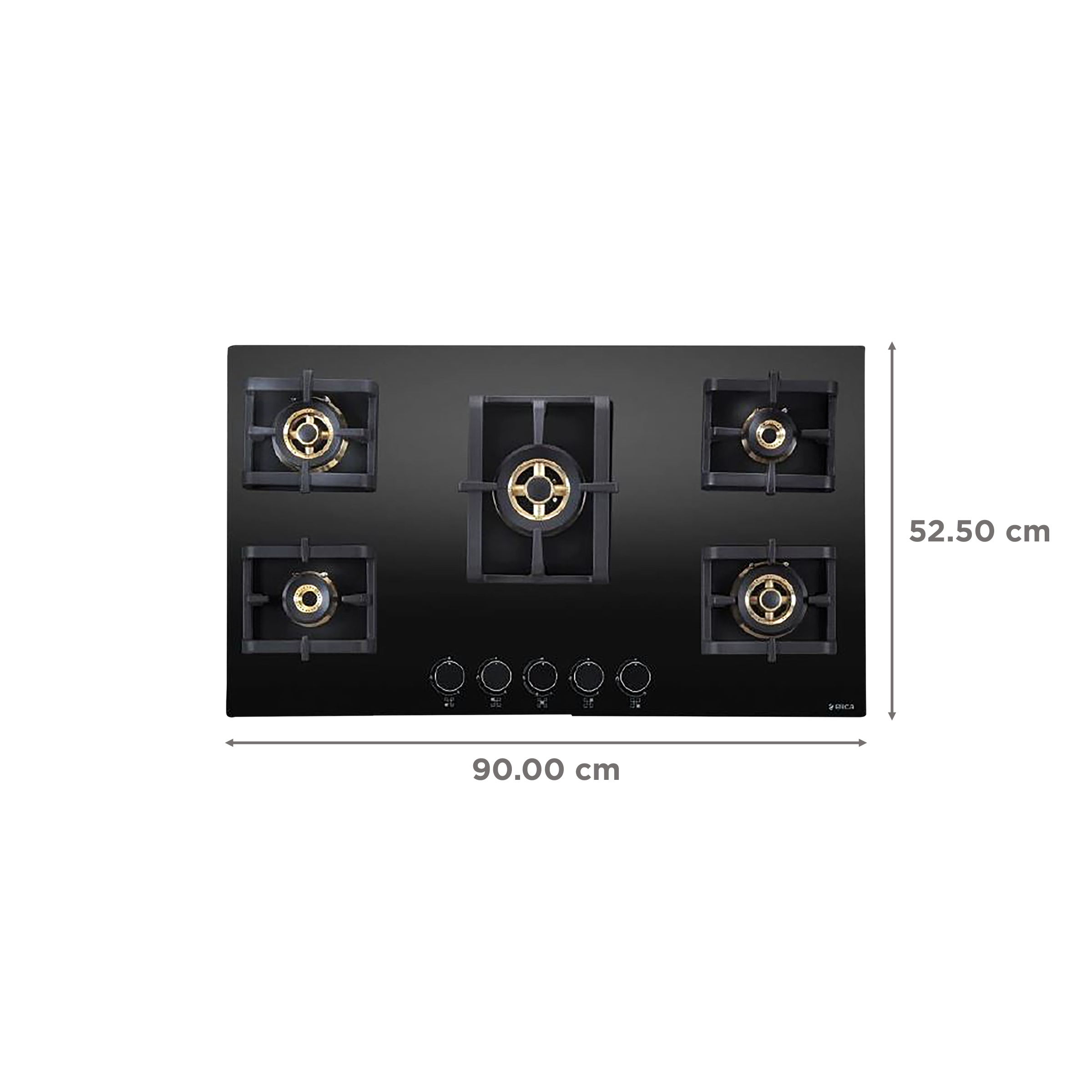 Elica PRO FB MFC 5B 90 MT Glass Top 5 Burner Automatic Electric Hob (Cast Iron Grid, Black)_2