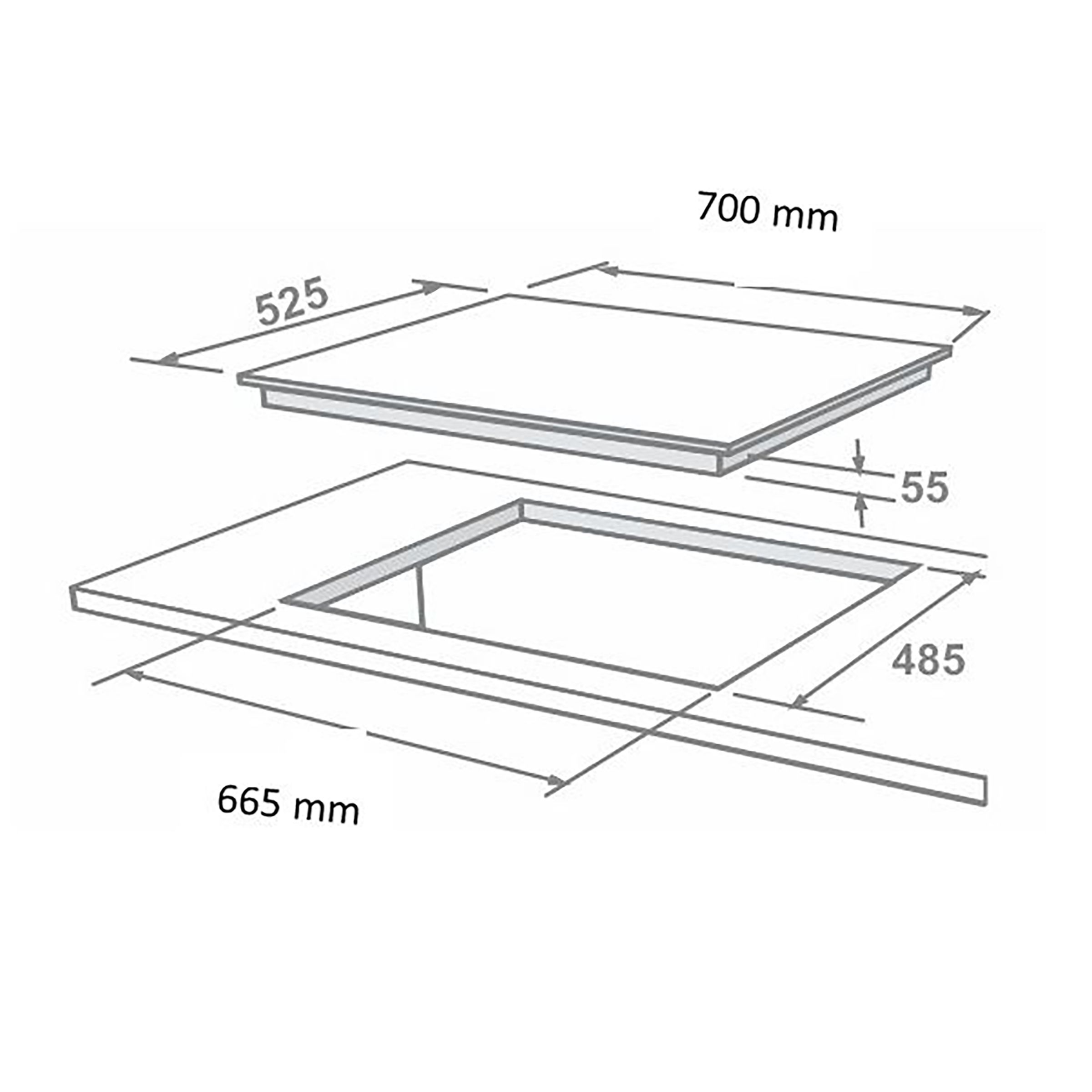 Elica CLASSIC FLEXI FB MFC 4B 70 MT FFD Glass Top 4 Burner Automatic Electric Hob (Round Metallic Knob, Black)_5