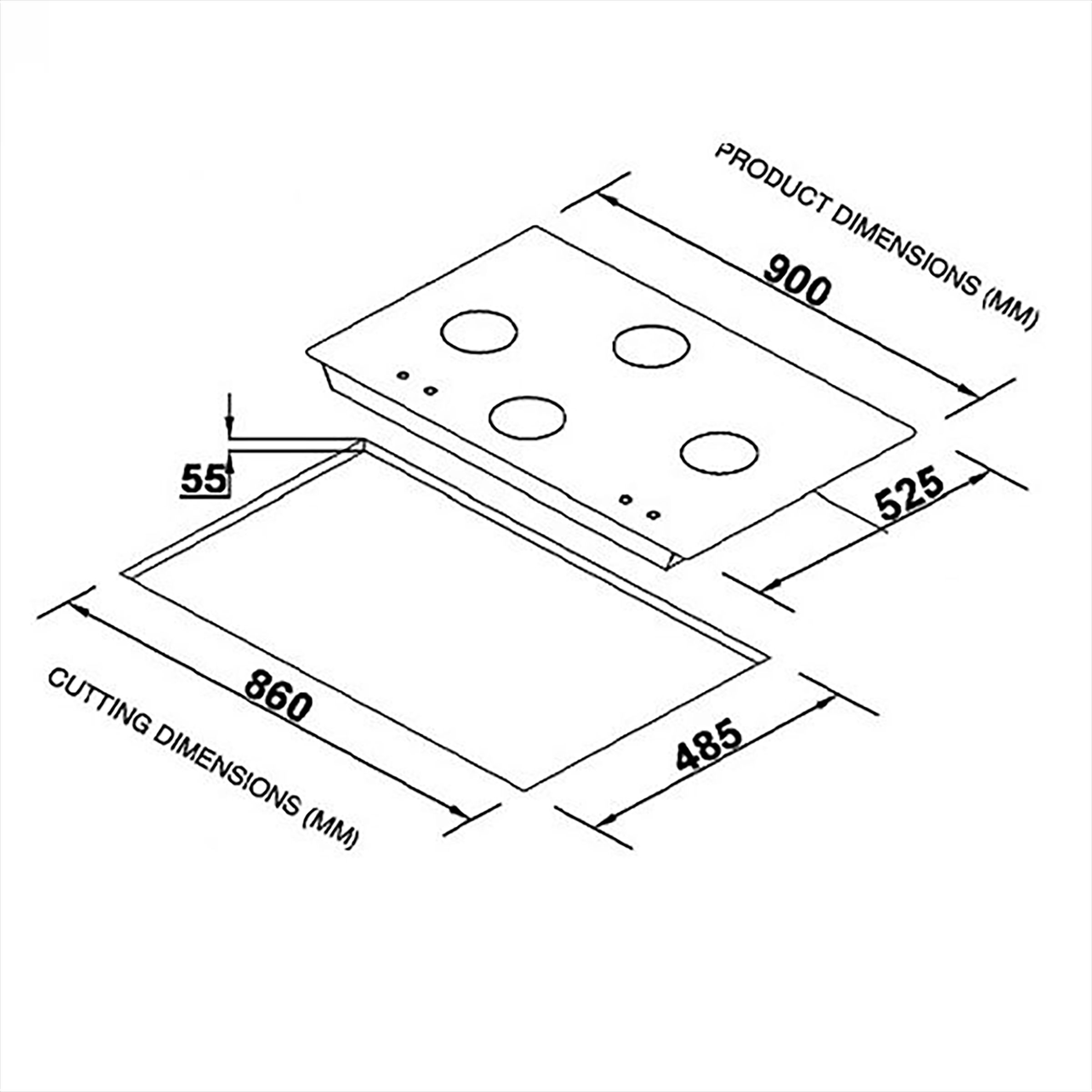 Elica CLASSIC FLEXI FB MFC 5B 90 MT FFD Glass Top 5 Burner Automatic Electric Hob (Flame Failure Device, Black) Elica CLASSIC FLEXI FB MFC 5B 90 MT FFD Glass Top 5 Burner Automatic Electric Hob (Flame Failure Device, Black)_5