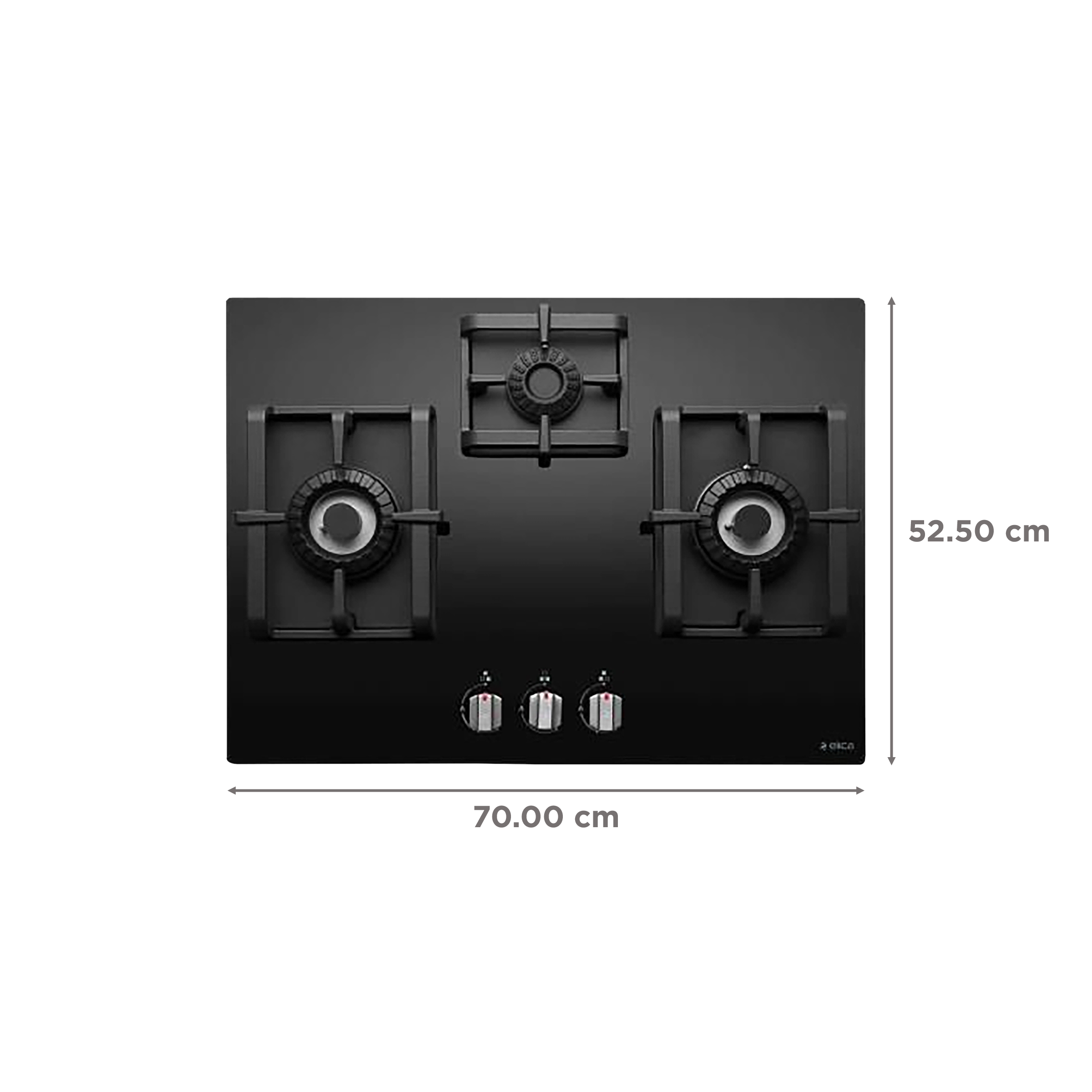 Elica PRO MFC 3B 70 DX SWIRL FFD N Glass Top 3 Burner Automatic Electric Hob (Cast Iron Grill Rack, Black)_2
