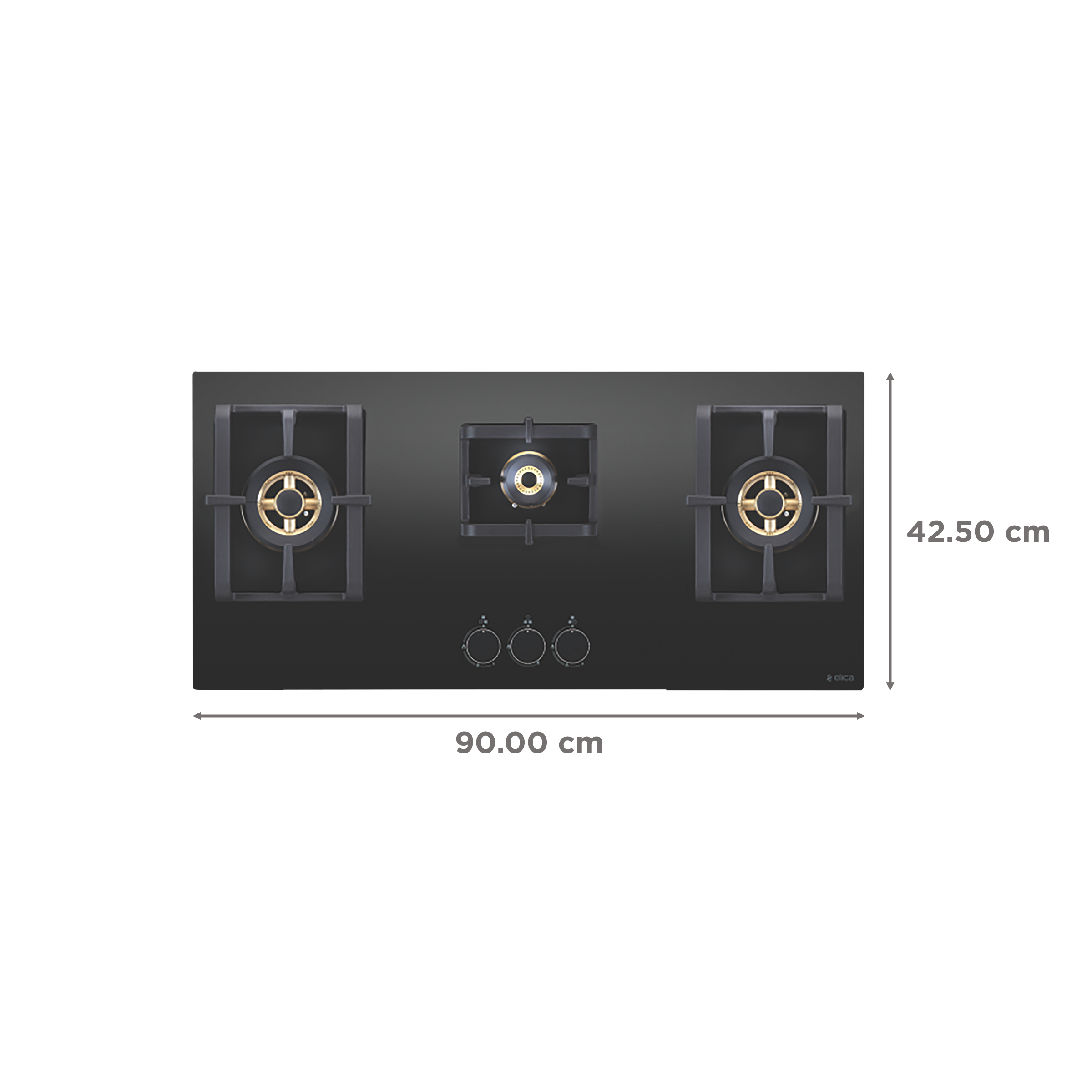 Elica PRO FB MFC 3B 90 DX FFD Glass Top 3 Burner Automatic Electric Hob (Round Metallic Knob, Black)_2