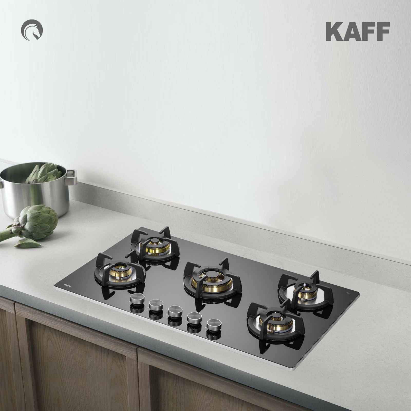 KAFF Bellini Tempered Glass Top 5 Burner Automatic Electric Hob (Flame Failure Device, Black)_7