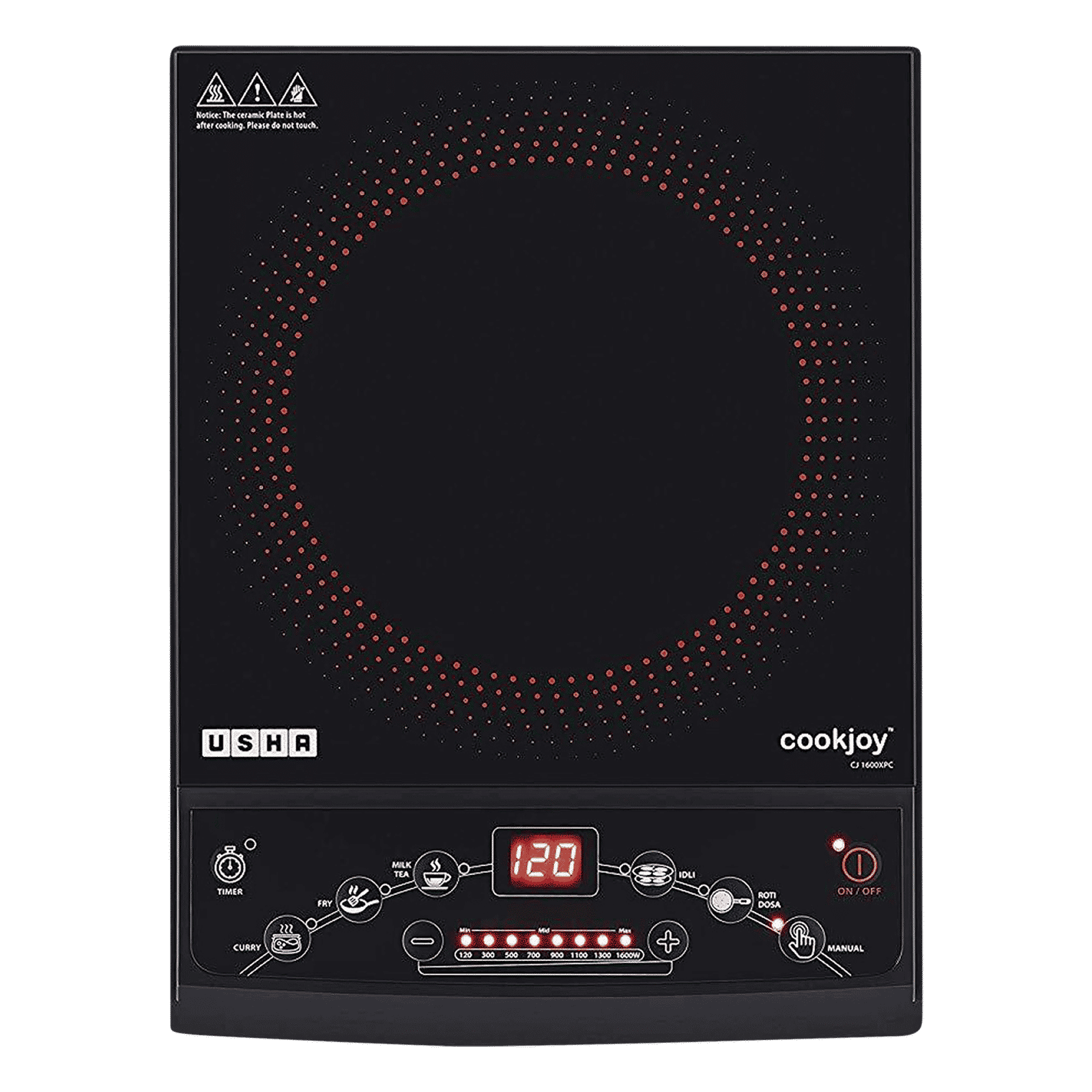 USHA Cookjoy 1600W Induction Cooktop with 5 Preset Menus_1