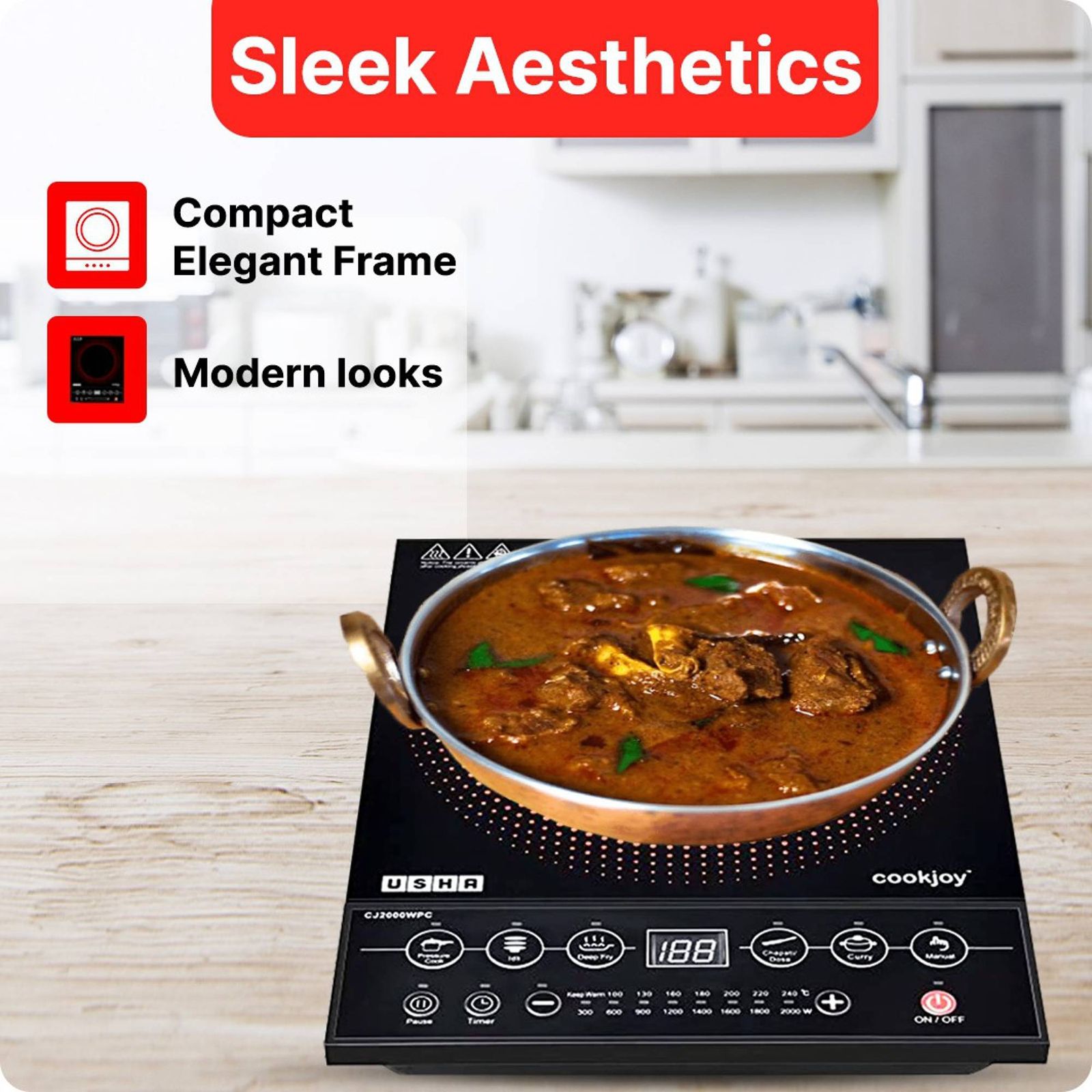 USHA Cookjoy 1600W Induction Cooktop with 5 Preset Menus_10