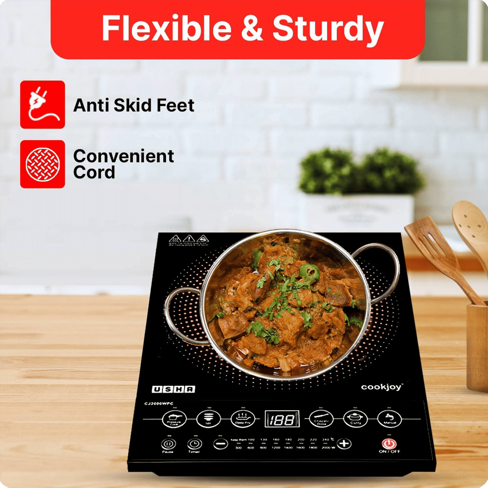 USHA Cookjoy 1600W Induction Cooktop with 5 Preset Menus_11