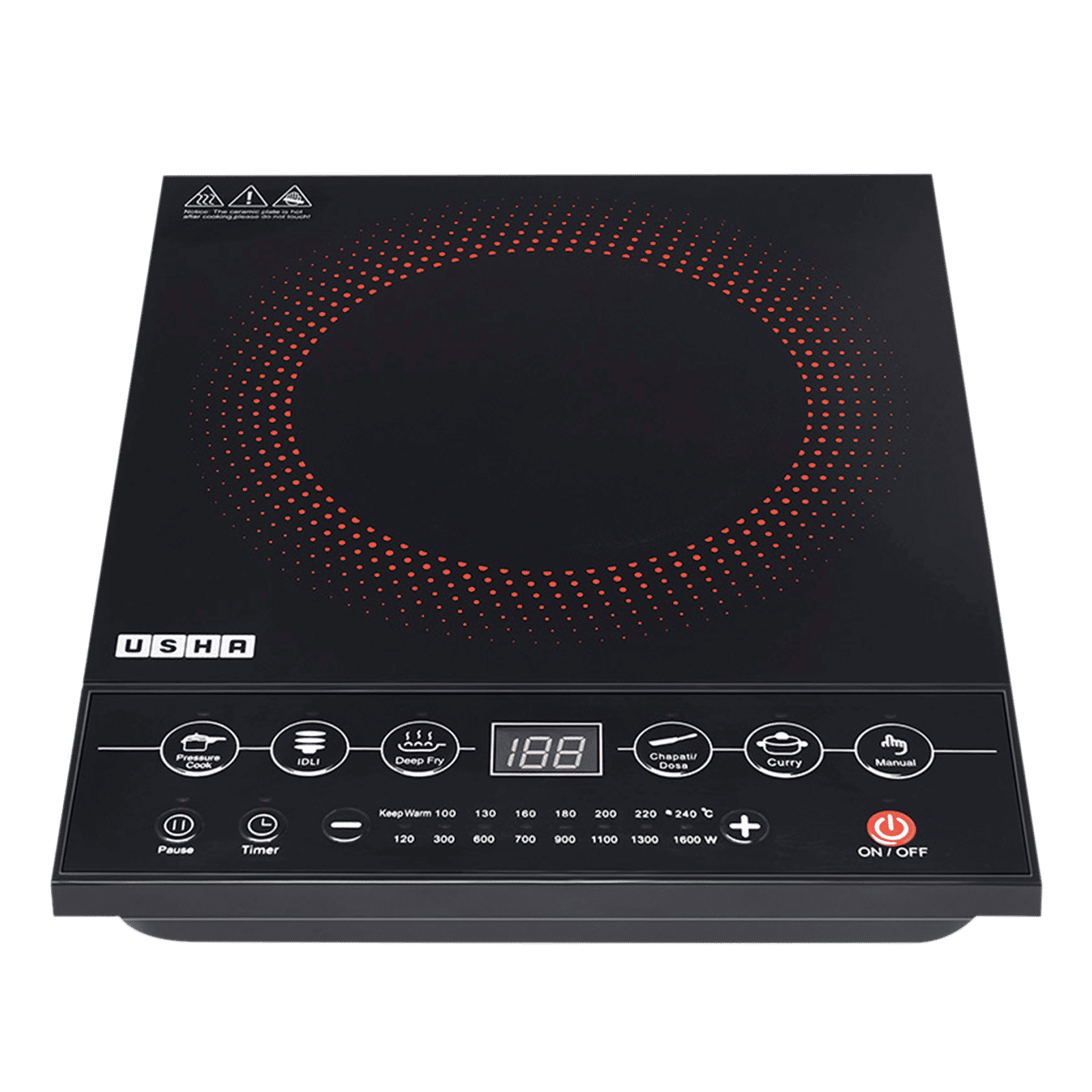 USHA Cookjoy 1600W Induction Cooktop with 5 Preset Menus_14
