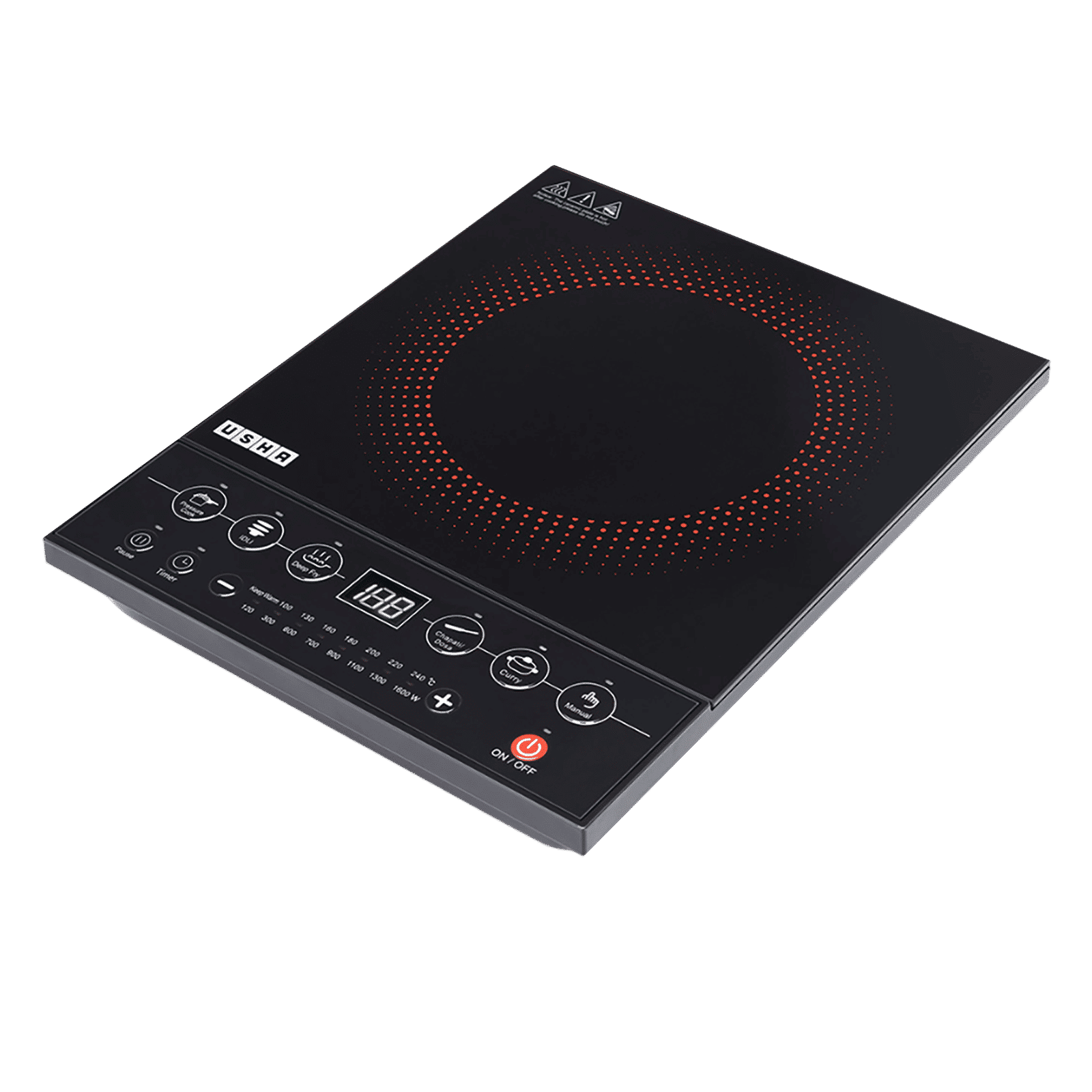 USHA Cookjoy 1600W Induction Cooktop with 5 Preset Menus_4