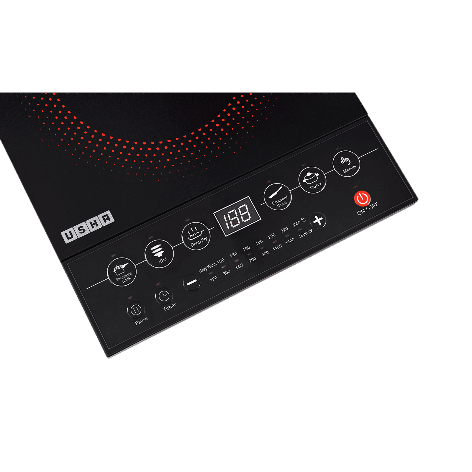 USHA Cookjoy 1600W Induction Cooktop with 5 Preset Menus_7