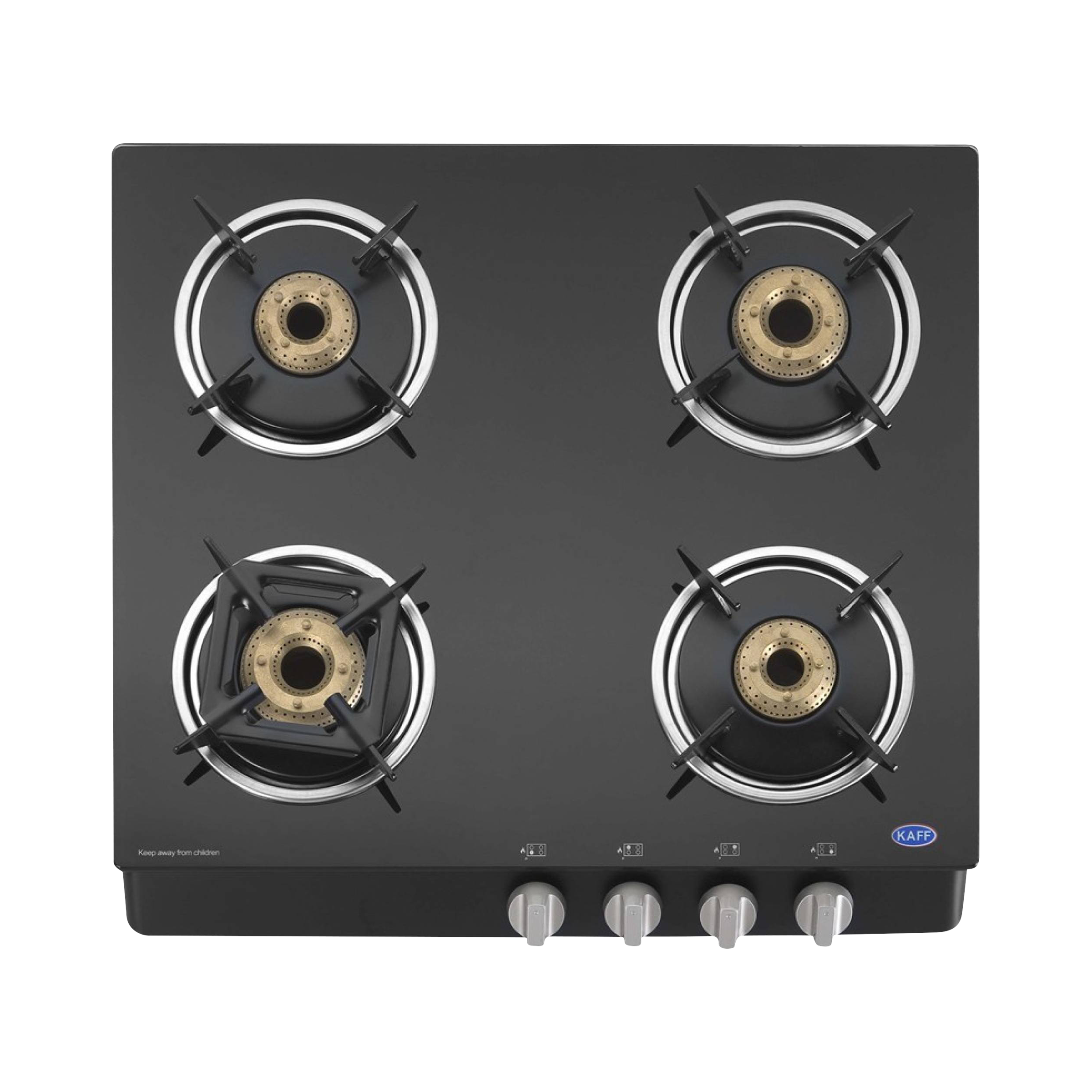 KAFF CTB584B Toughened Glass Top 4 Burner Manual Gas Stove (Heavy Duty Pan Support, Black)_5