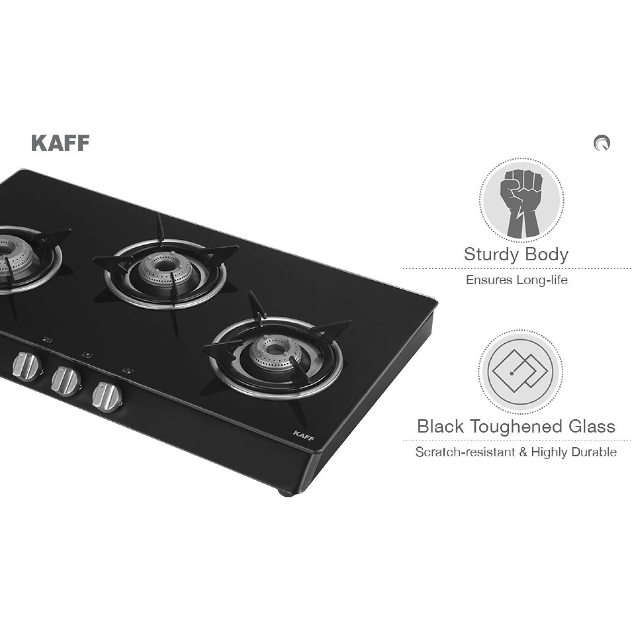 KAFF CTB713B Toughened Glass Top 3 Burner Manual Gas Stove (Heavy Duty Pan Support, Black)_8