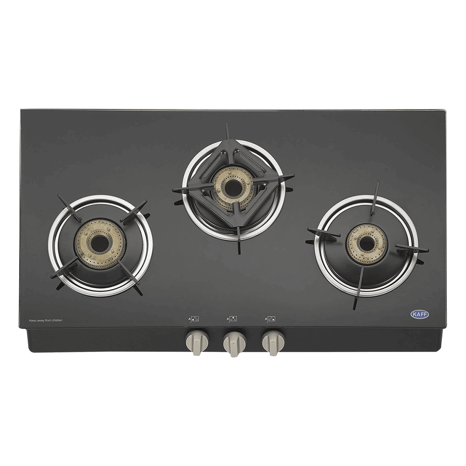 KAFF CTB713B Toughened Glass Top 3 Burner Manual Gas Stove (Heavy Duty Pan Support, Black)_5