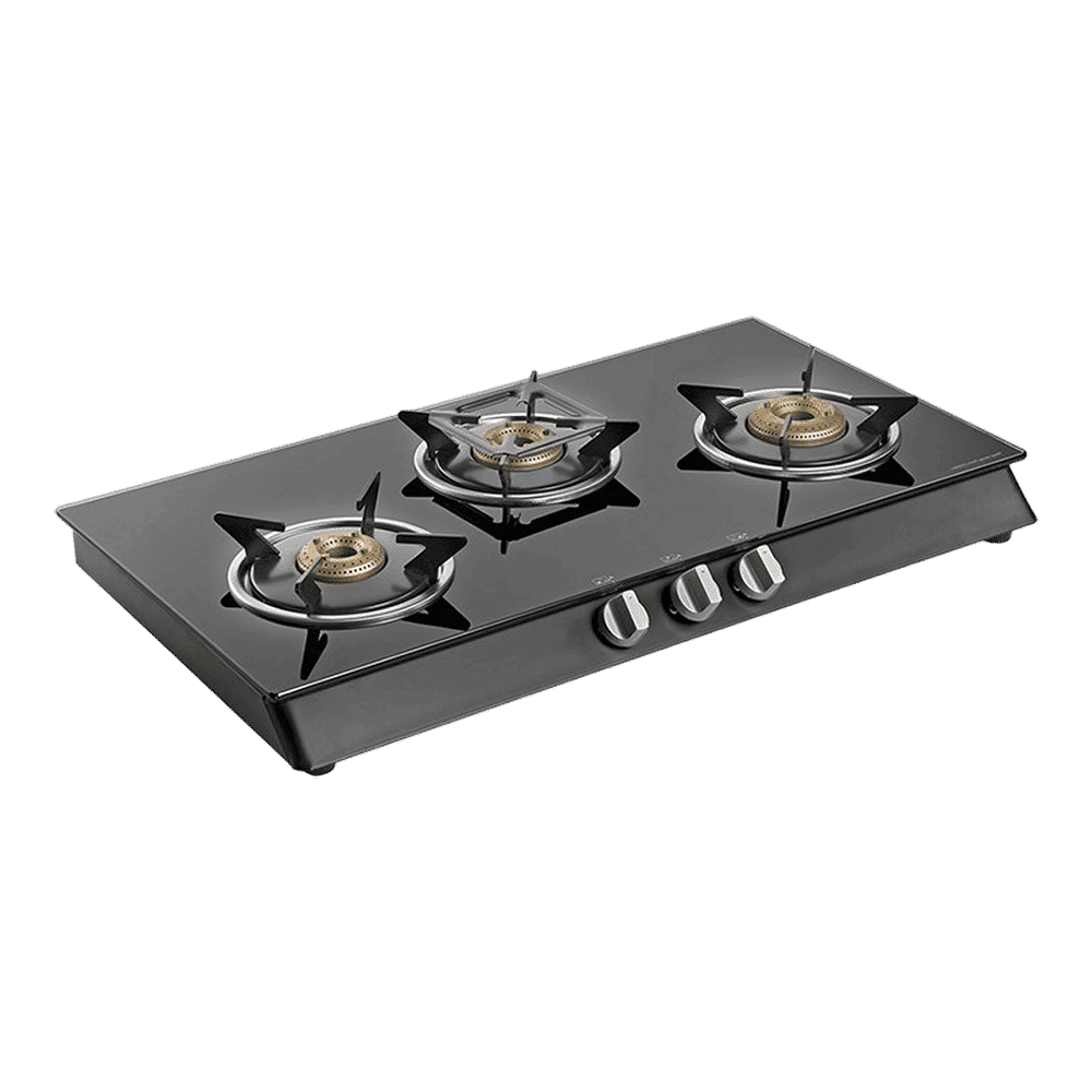 KAFF CTB713BAI Toughened Glass Top 3 Burner Automatic Gas Stove (Heavy Duty Pan Support, Black)_8