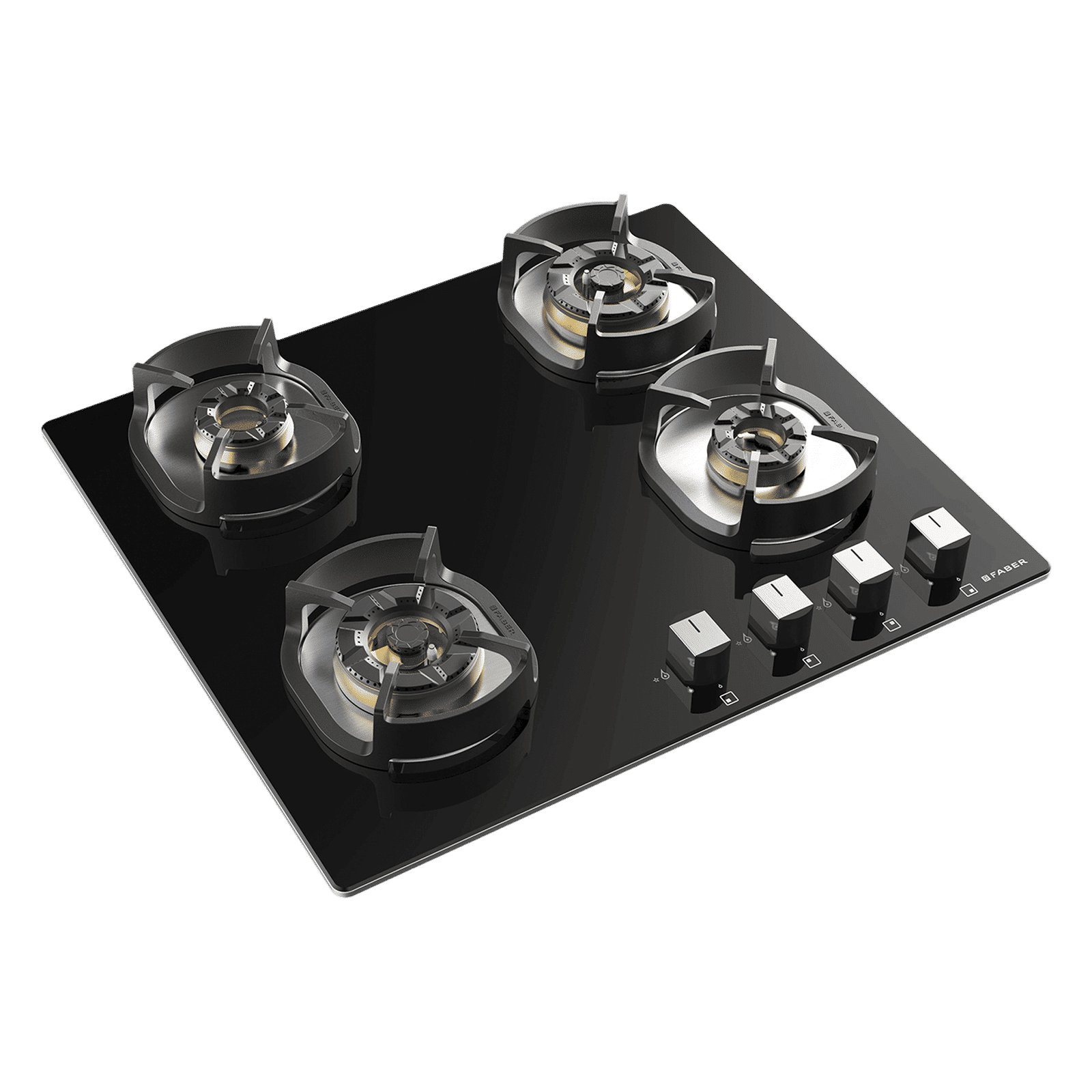 Faber Nexus IND Star HT654 CRS BR CI AI Toughened Glass Top 4 Burner Automatic Electric Hob (Flame Failure Device, Black)_1