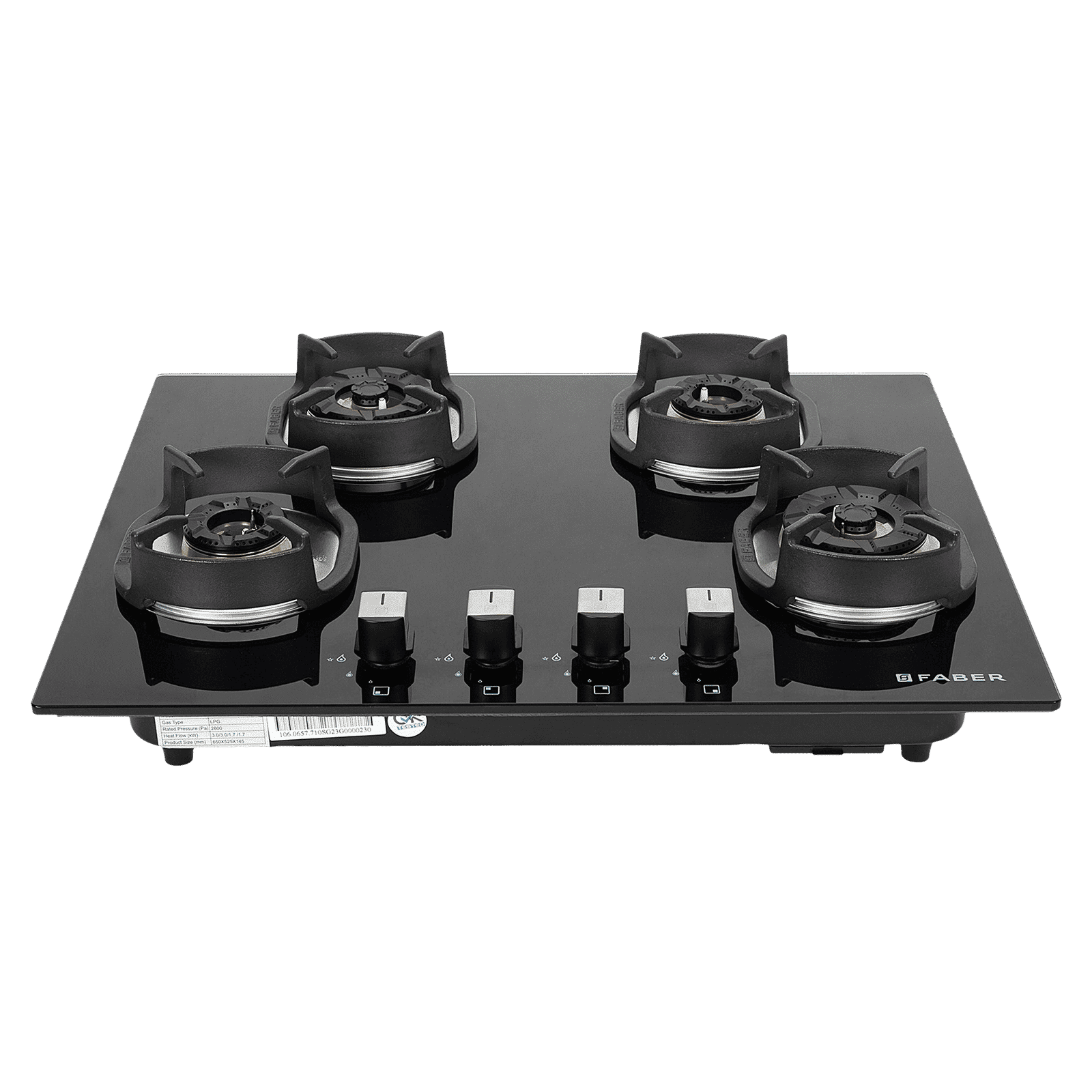 Faber Nexus IND Star HT654 CRS BR CI AI Toughened Glass Top 4 Burner Automatic Electric Hob (Flame Failure Device, Black)_14