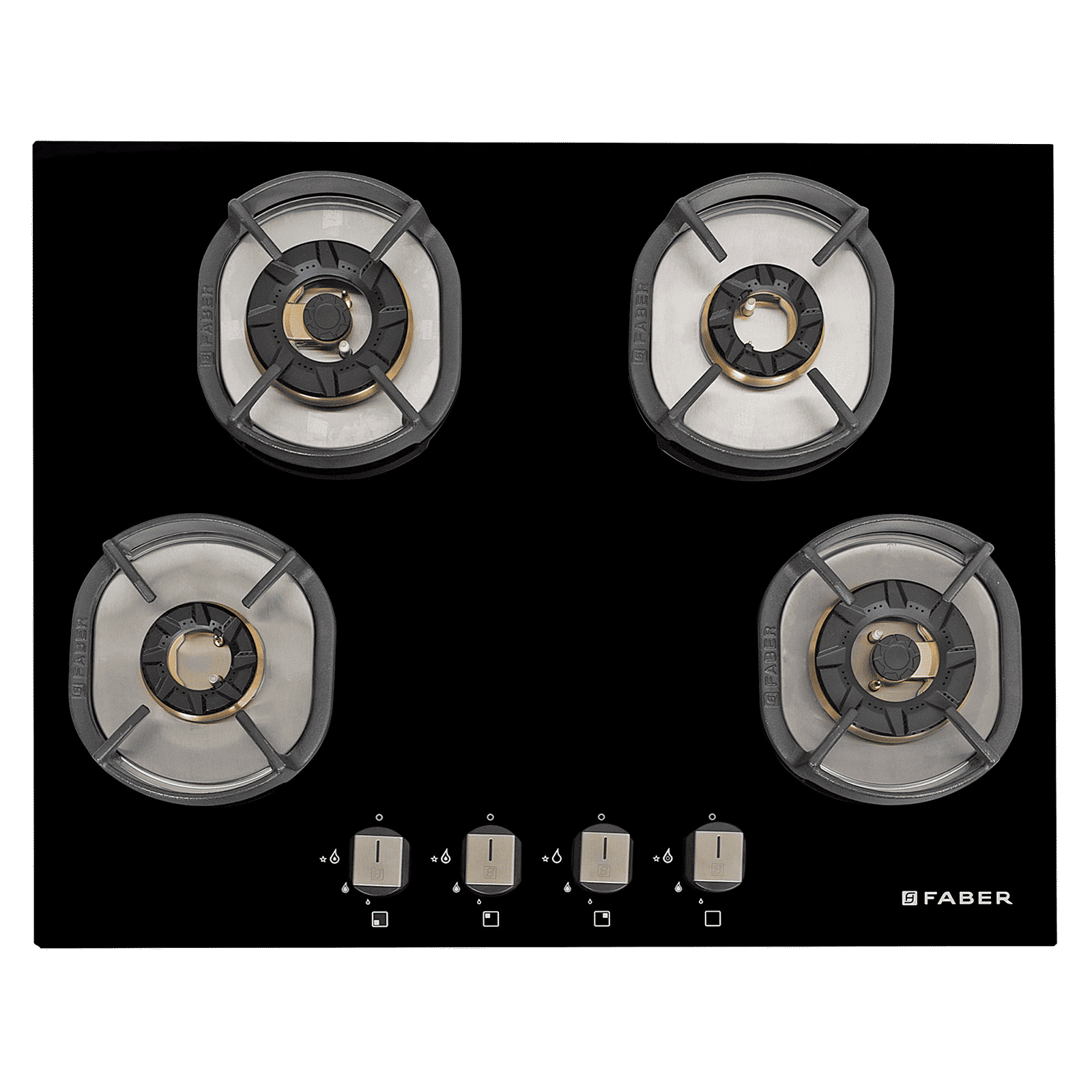 Faber Nexus IND Star HT654 CRS BR CI AI Toughened Glass Top 4 Burner Automatic Electric Hob (Flame Failure Device, Black)_6