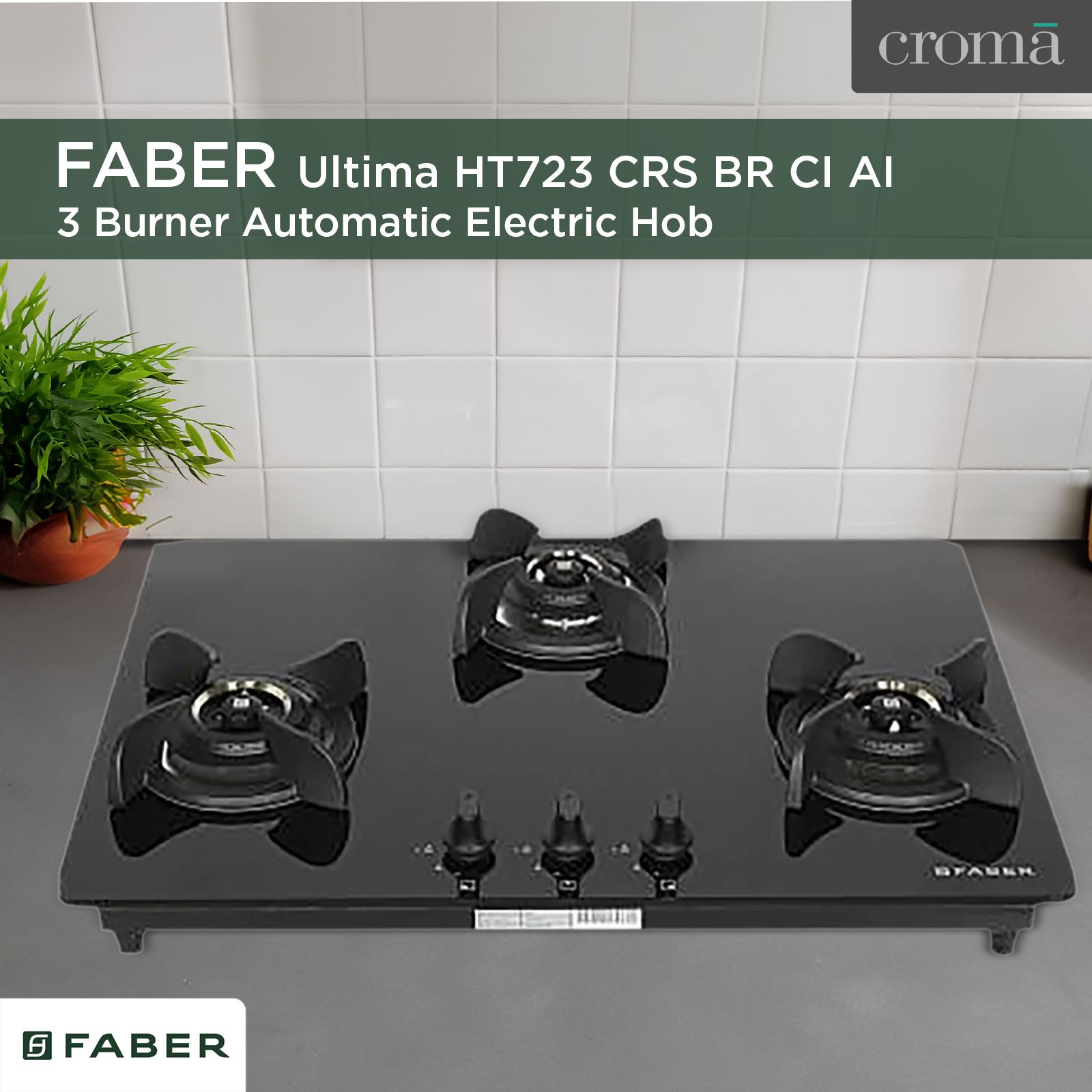 Faber Ultima HT723 CRS BR CI AI Toughened Glass Top 3 Burner Automatic Electric Hob (Premium Quality Knob, Black)_14