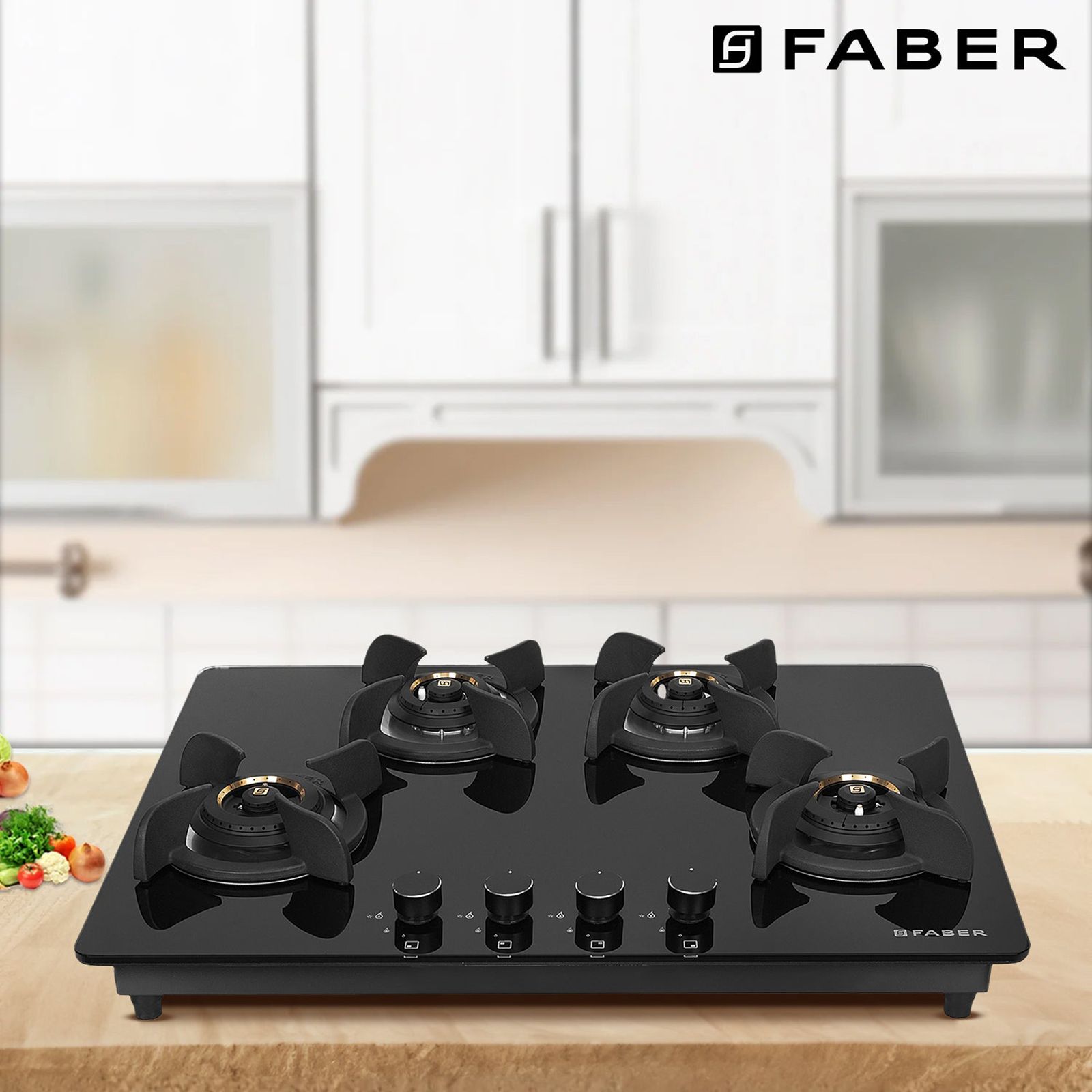 Faber Ultima HT724 CRS BR CI AI Toughened Glass Top 4 Burner Automatic Electric Hob (Premium Quality Knob, Black)_14