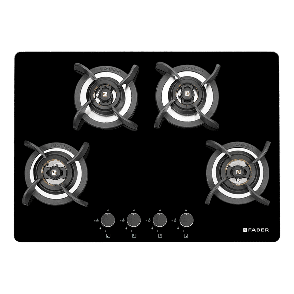 Faber Ultima HT724 CRS BR CI AI Toughened Glass Top 4 Burner Automatic Electric Hob (Premium Quality Knob, Black)_6