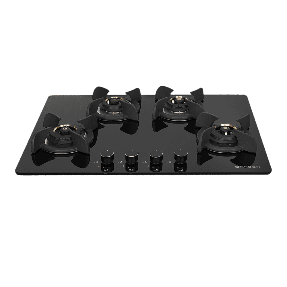 Faber Ultima HT724 CRS BR CI AI Toughened Glass Top 4 Burner Automatic Electric Hob (Premium Quality Knob, Black)_7