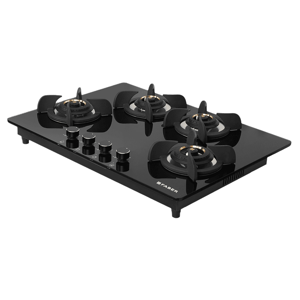 Faber Ultima HT724 CRS BR CI AI Toughened Glass Top 4 Burner Automatic Electric Hob (Premium Quality Knob, Black)_8