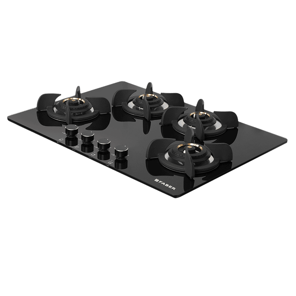 Faber Ultima HT724 CRS BR CI AI Toughened Glass Top 4 Burner Automatic Electric Hob (Premium Quality Knob, Black)_9