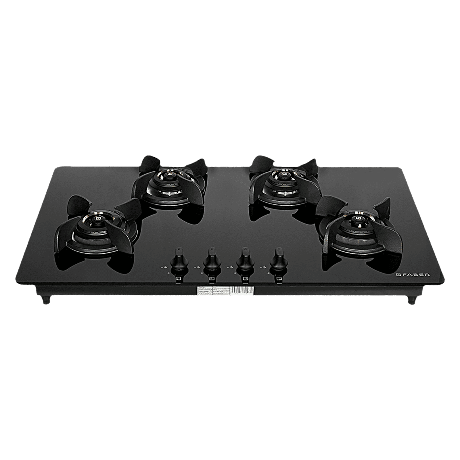 Faber Ultima HT904 CRS BR CI AI Toughened Glass Top 4 Burner Automatic Electric Hob (Premium Quality Knob, Black)_1