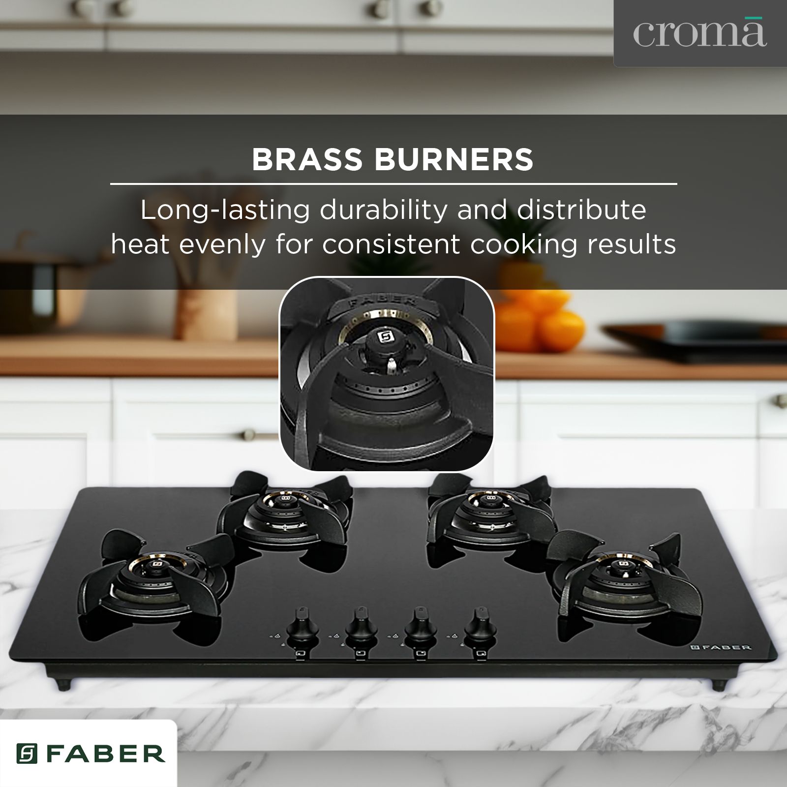 Faber Ultima HT904 CRS BR CI AI Toughened Glass Top 4 Burner Automatic Electric Hob (Premium Quality Knob, Black)_13