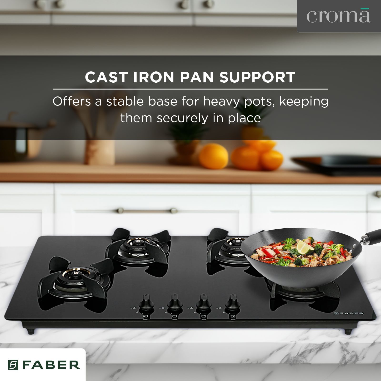 Faber Ultima HT904 CRS BR CI AI Toughened Glass Top 4 Burner Automatic Electric Hob (Premium Quality Knob, Black)_15