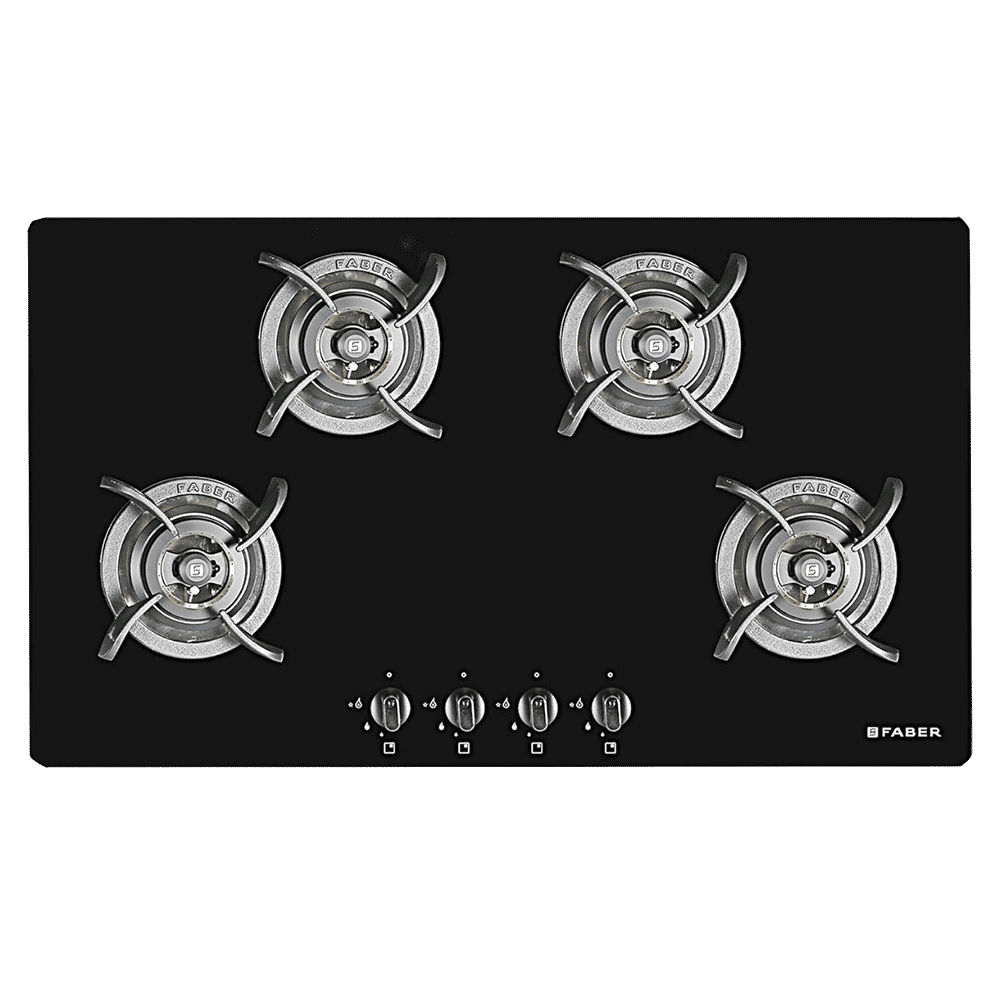 Faber Ultima Plus HT904 CRS BR CI AI Toughened Glass Top 4 Burner Automatic Electric Hob (Premium Quality Knob, Black)_6