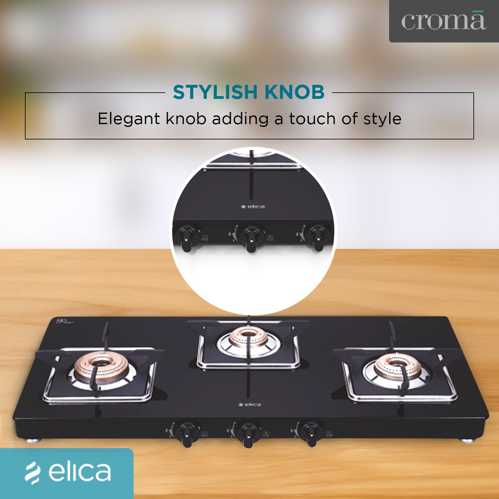 elica 773 CT VETRO (SLIMLINE SPF AI) Toughened Glass Top 3 Burner Automatic Gas Stove (Square Euro Coated Grids, Black) elica 773 CT VETRO (SLIMLINE SPF AI) Toughened Glass Top 3 Burner Automatic Gas Stove (Square Euro Coated Grids, Black)_6